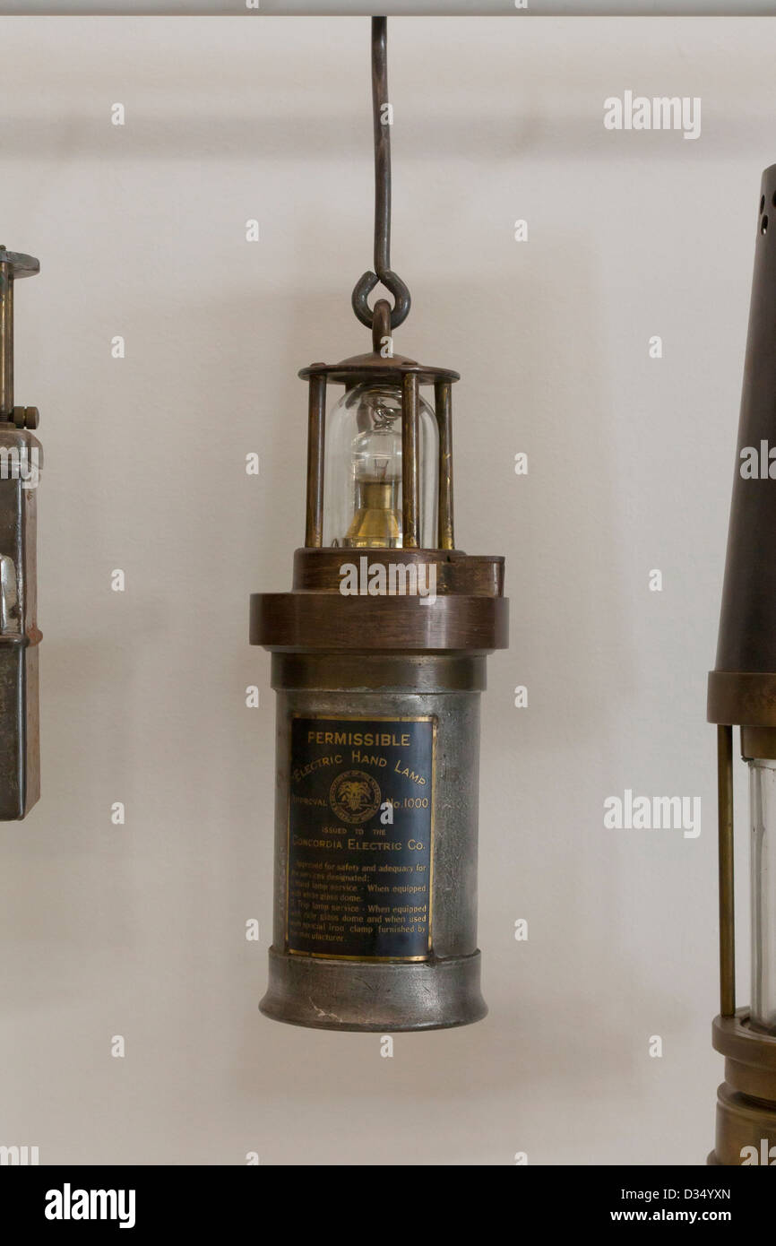 Vintage lampe de mineur - circa 1800 Banque D'Images