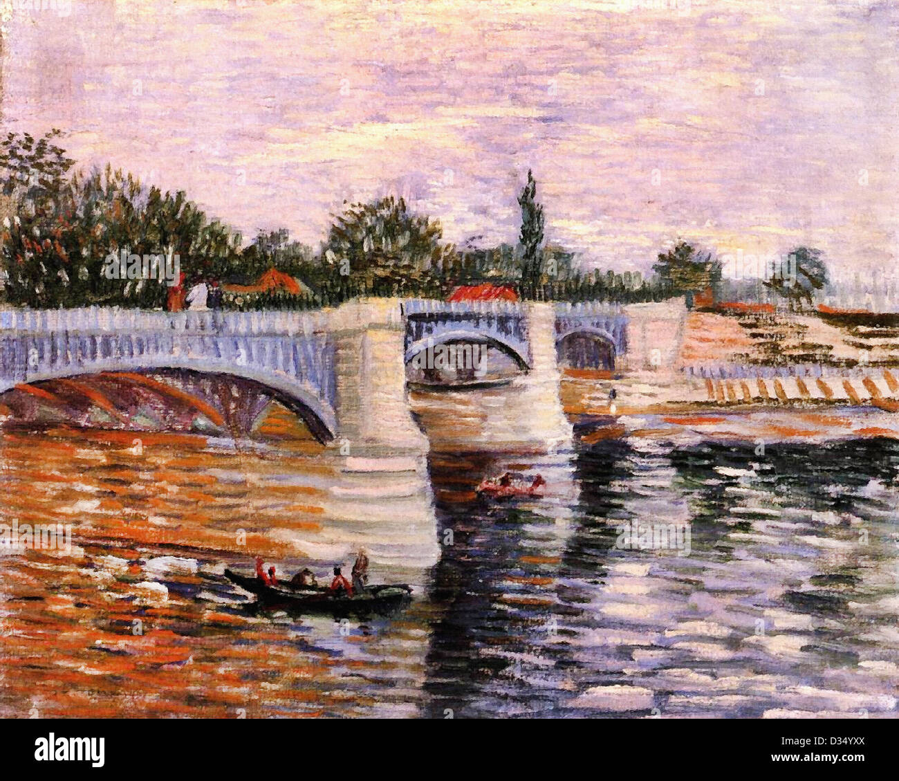 Vincent van Gogh, la Seine avec le Pont de la Grande Jette. 1887. Le postimpressionnisme. Huile sur toile. Musée Van Gogh Banque D'Images