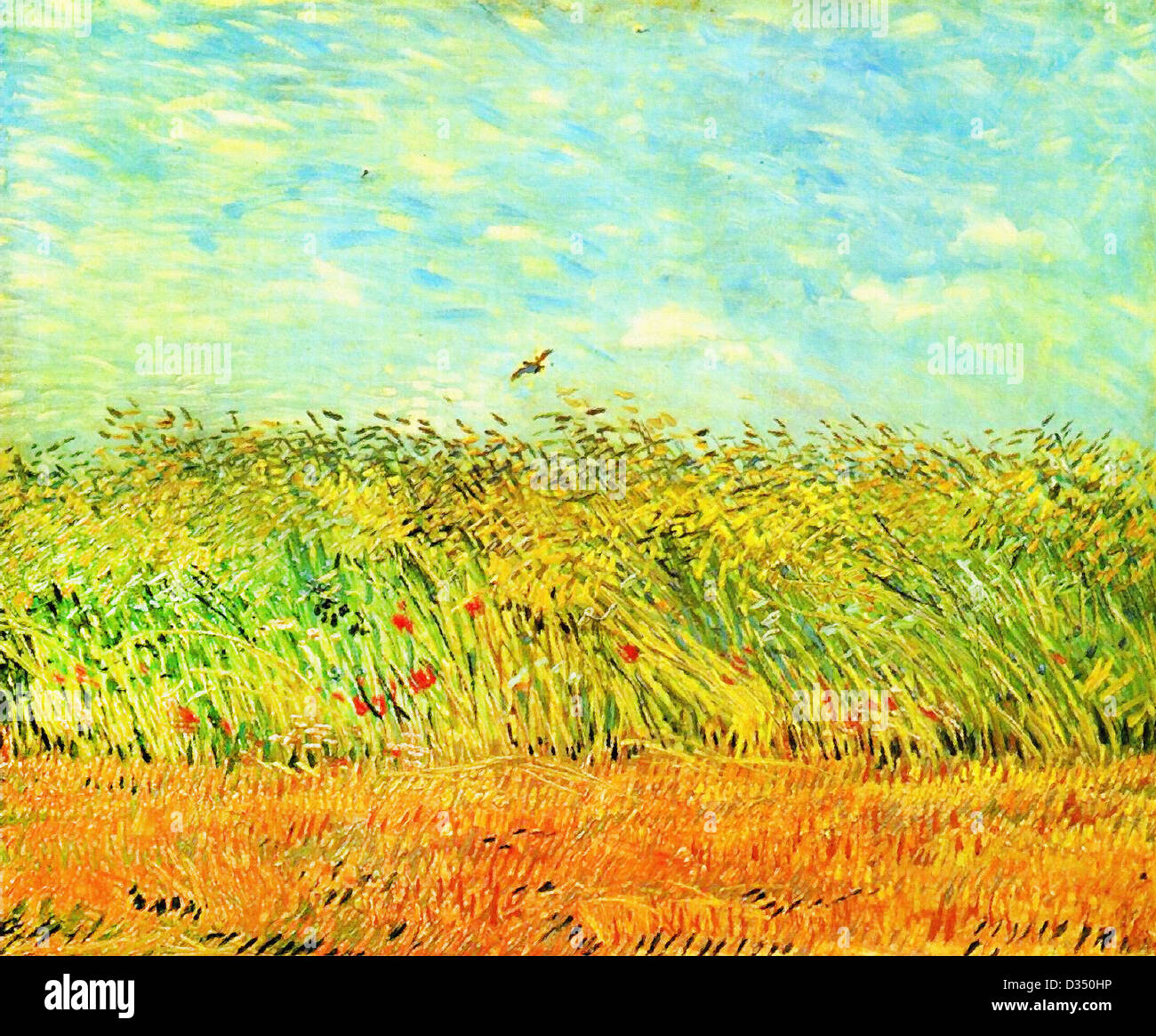 Vincent van Gogh, Champ de blé avec une alouette. 1887. Le postimpressionnisme. Huile sur toile. Lieu de création : Paris, France. Banque D'Images