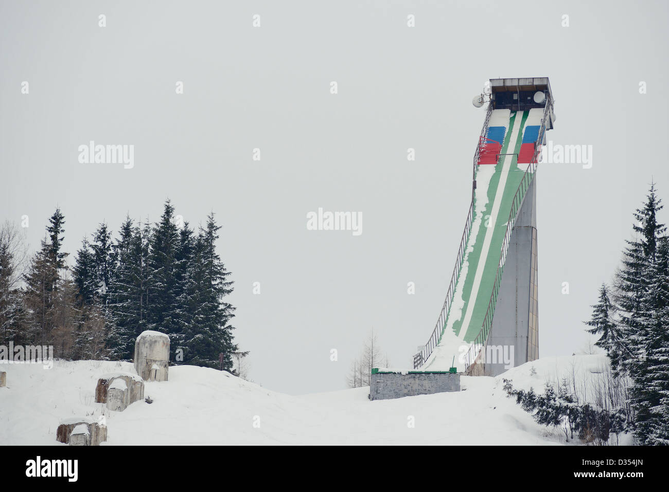 Colline de saut à ski Banque D'Images