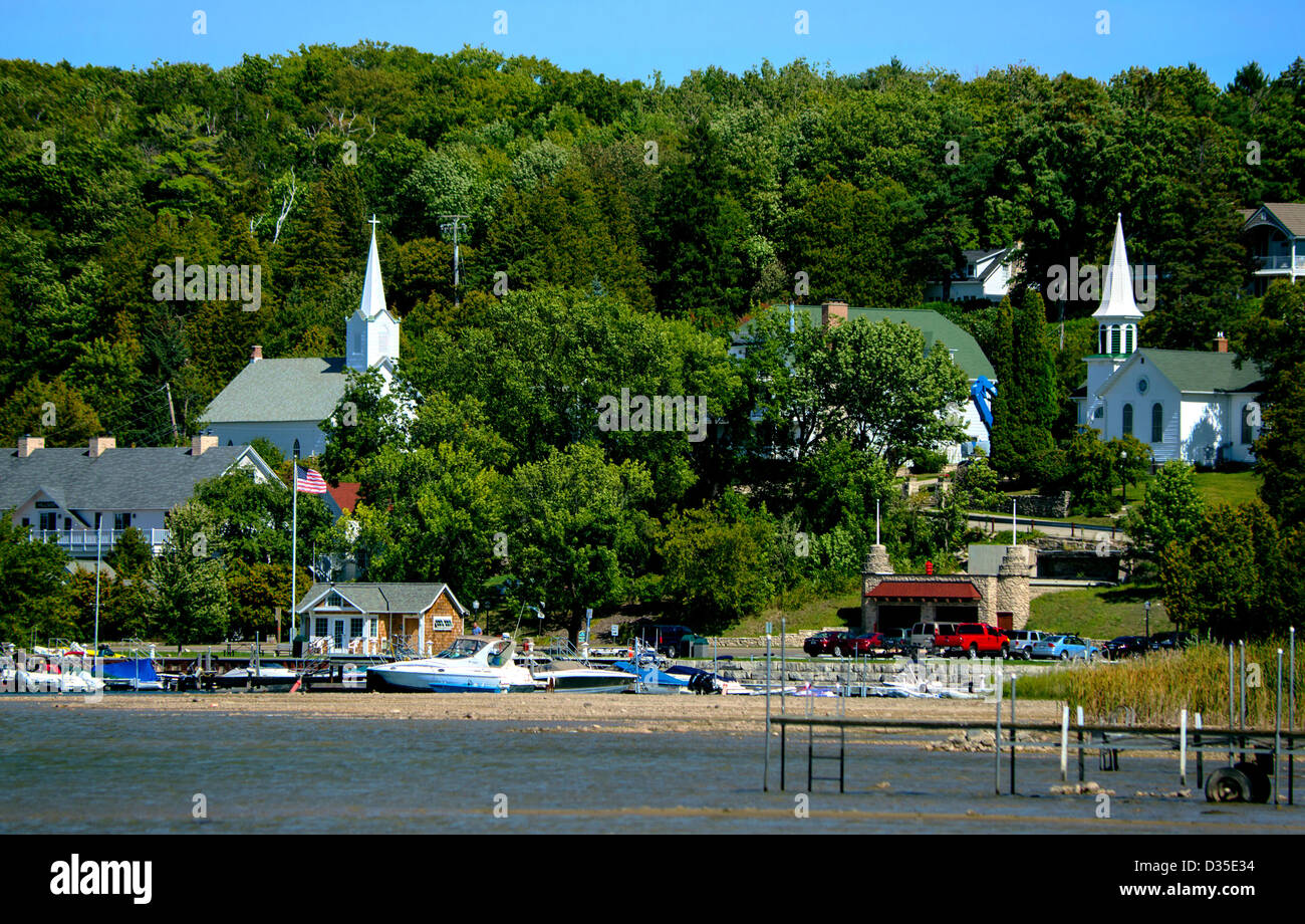 Vue panoramique de la ville du comté de porte d'Éphraïm, au Wisconsin Banque D'Images