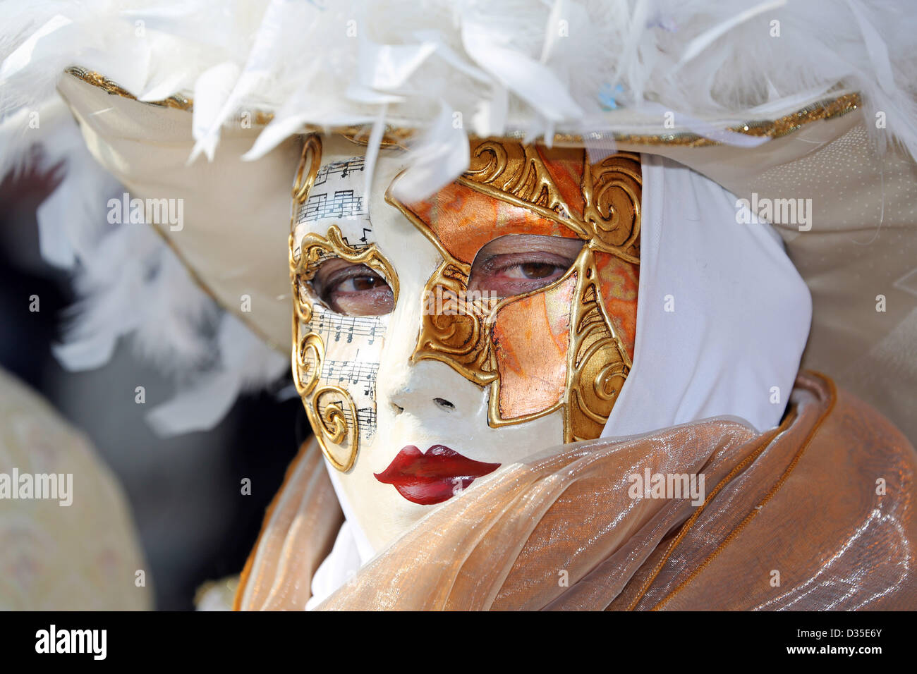 Venise, Italie. 10 février 2013. Dimanche à la Carnaval de Venise 2013 a mis en évidence les plus beaux costumes et des masques, ainsi qu'un petit peu d'amusement à Venise, Italie. Banque D'Images