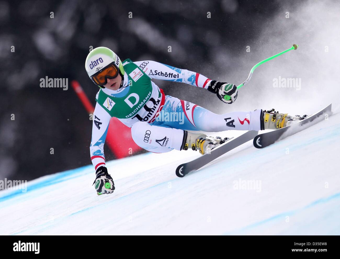 10.02.2013, Schladming, Autriche. Championnats du Monde de Ski Alpin FIS 2013 Downhill pour les femmes photo montre Anna Fenninger AUT Banque D'Images