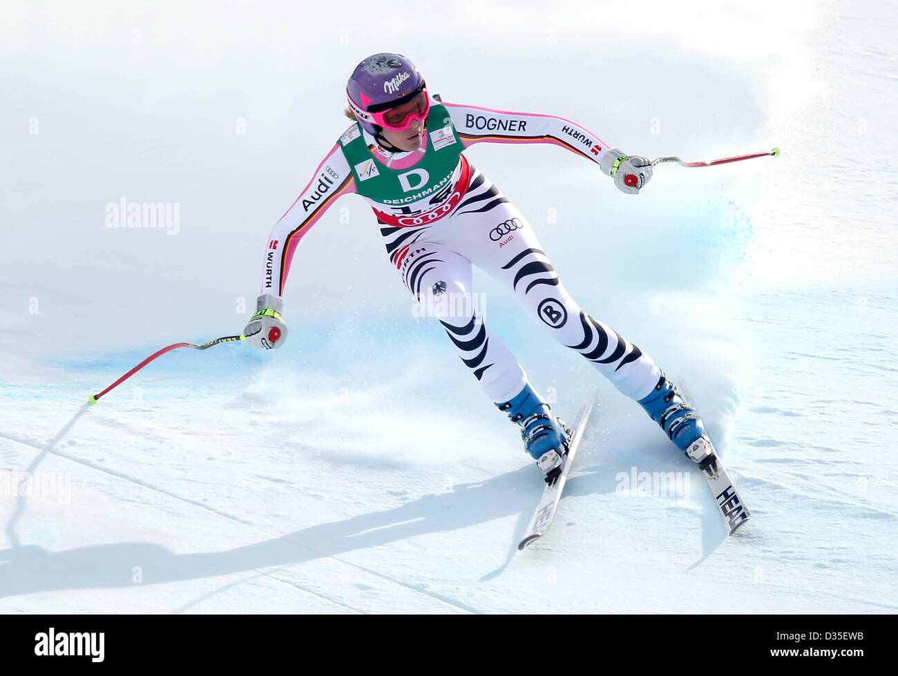 10.02.2013, Schladming, Autriche. Championnats du Monde de Ski Alpin FIS 2013 Downhill pour les femmes photo montre Maria Riesch ger Banque D'Images