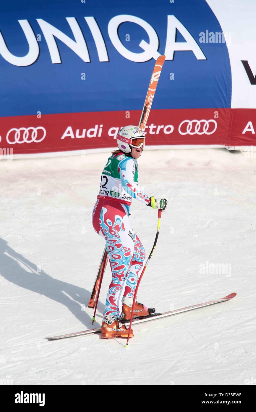 10.02.2013, Schladming, Autriche. Championnats du Monde de Ski Alpin FIS 2013 Downhill pour les femmes photo montre Marion Rolland FRA Banque D'Images