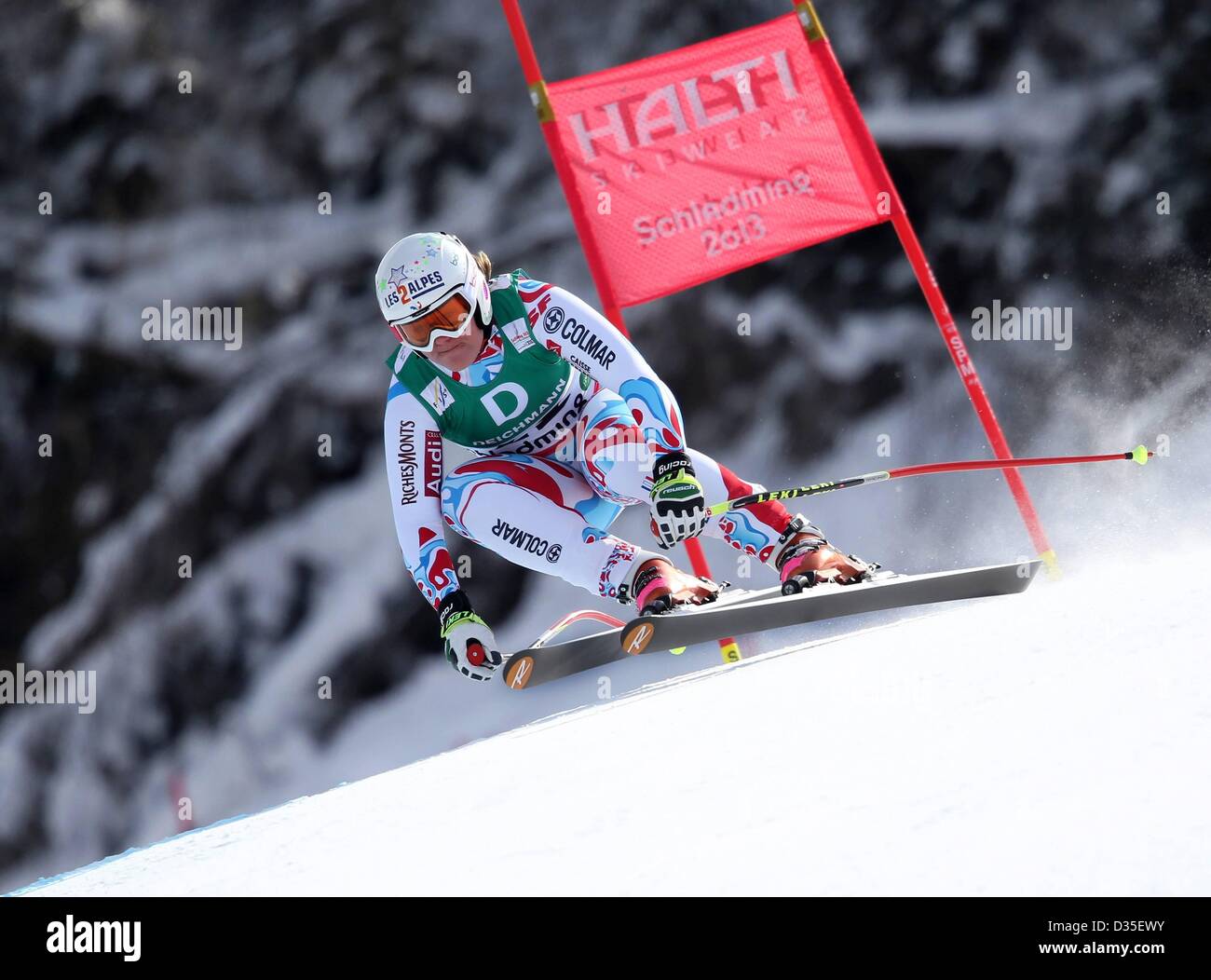 10.02.2013, Schladming, Autriche. Championnats du Monde de Ski Alpin FIS 2013 Downhill pour les femmes photo montre Marion Rolland FRA Banque D'Images