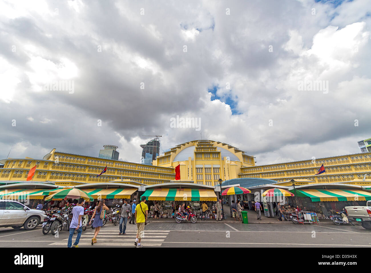 Marché Central de Phnom Penh, Cambodge Banque D'Images