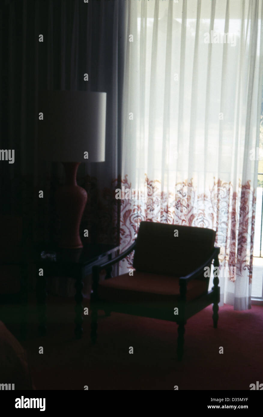 Juin 1965 vintage photo, une chambre à Schrafft's Restaurant and Motor Inn de Clearwater, Floride, USA. Banque D'Images