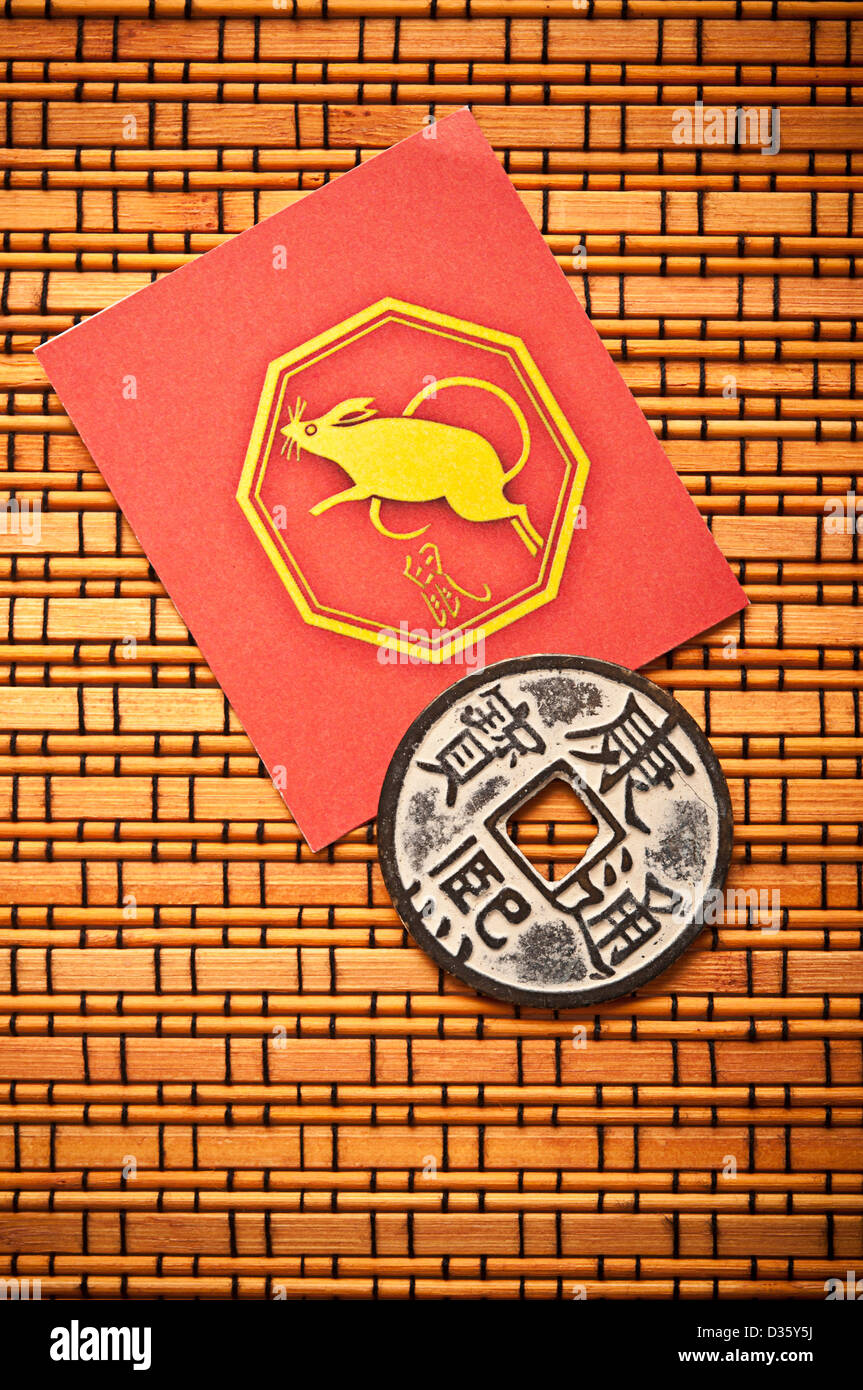 Signe zodiacal chinois rat de Banque D'Images