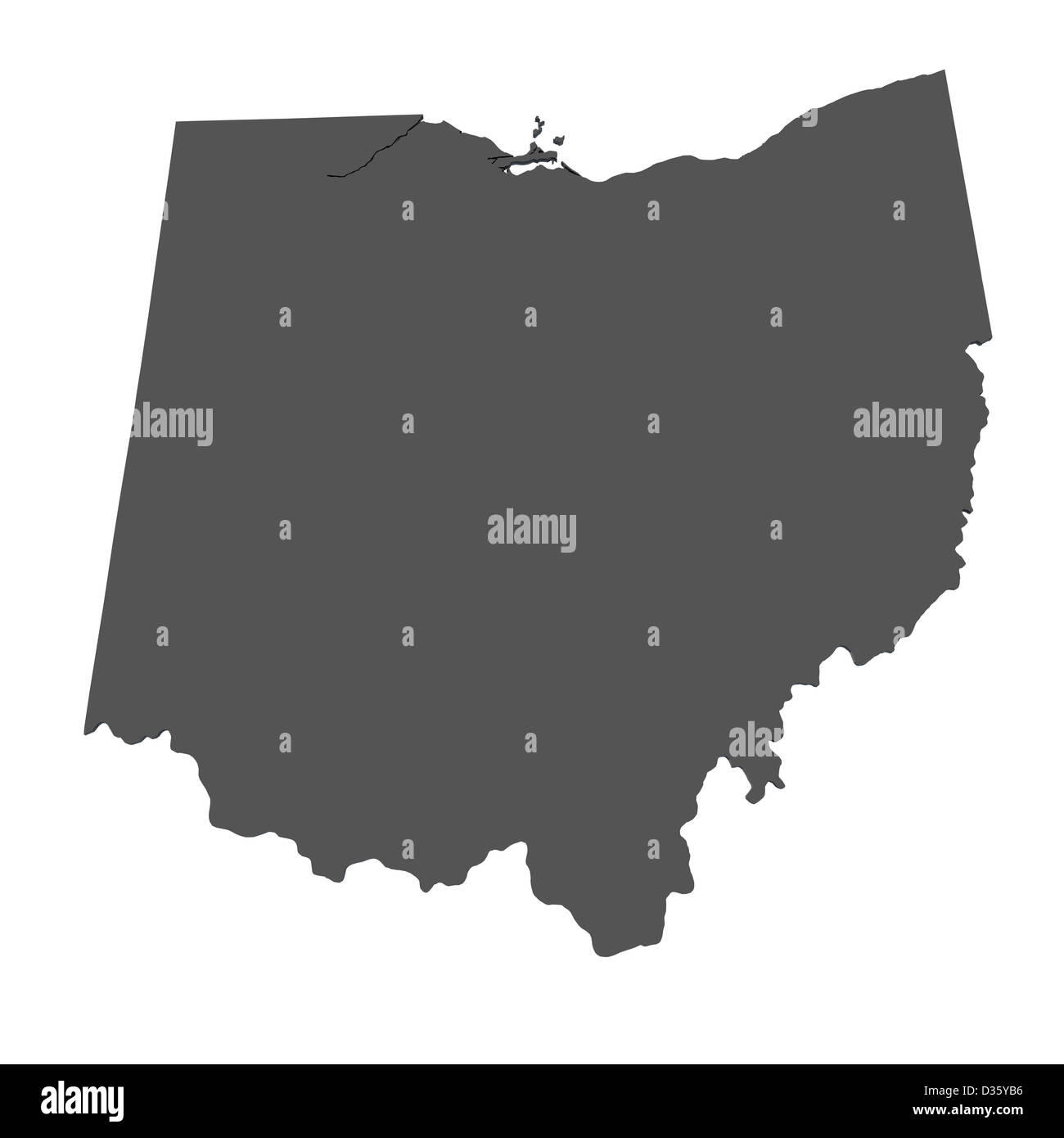 Plan de l'état de l'Ohio - USA Banque D'Images