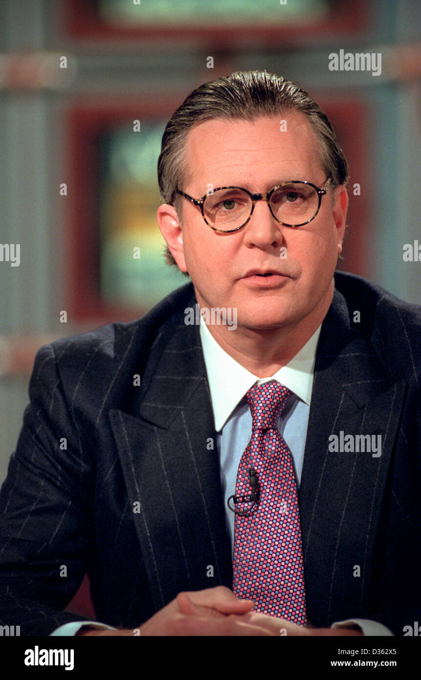 Porte-parole de l'Office de l'avocat indépendant, Charles Bakaly III au cours de la NBC Meet the Press, 22 novembre 1998 à Washington, DC. Banque D'Images