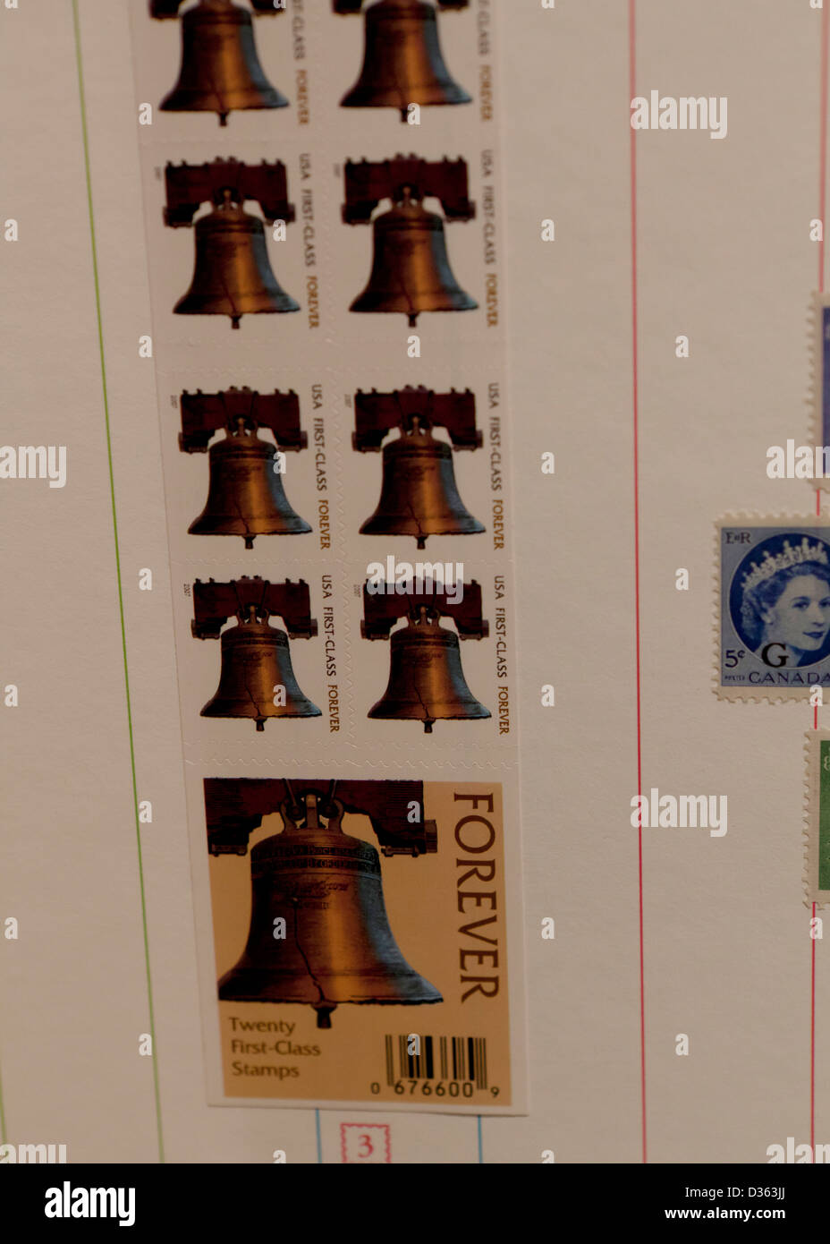 Carnet de timbres pour toujours Banque D'Images