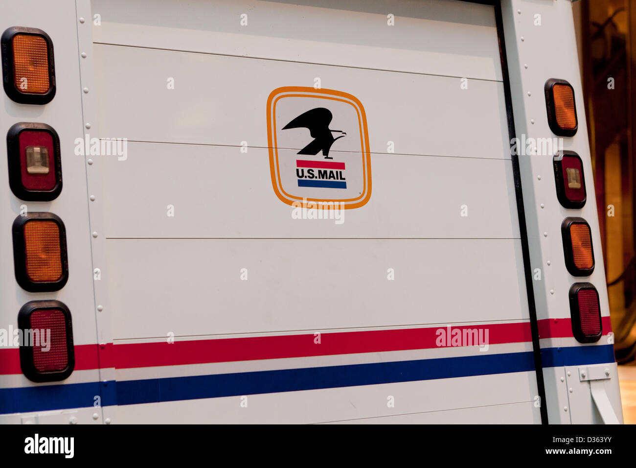 Old US Mail logo sur le camion de livraison Banque D'Images