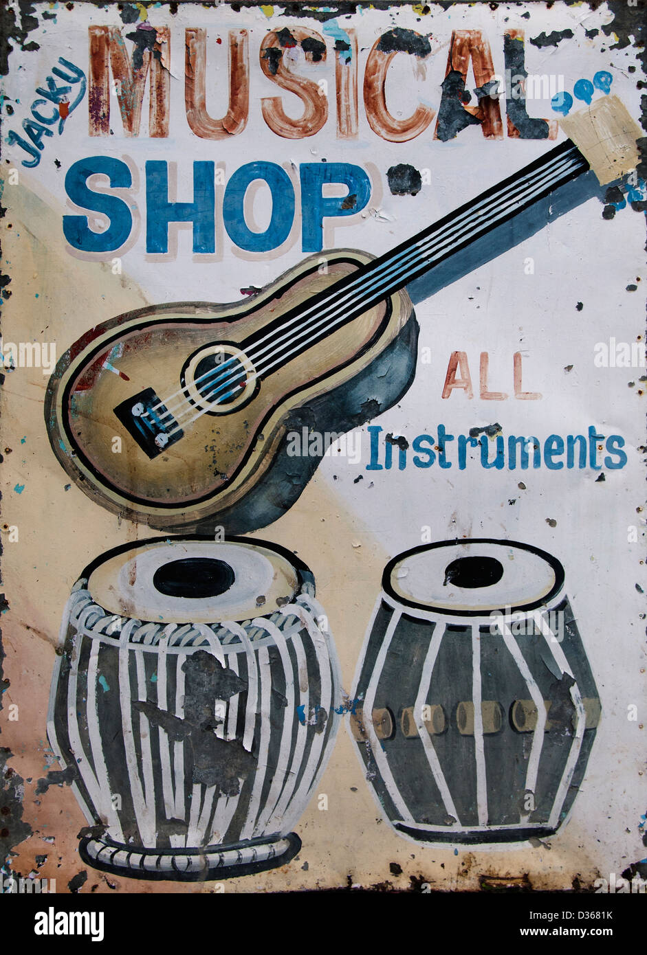 Magasin de musique encore de Covelong Kovalam ou Cobelon ( ) L'Inde Tamil Nadu Banque D'Images