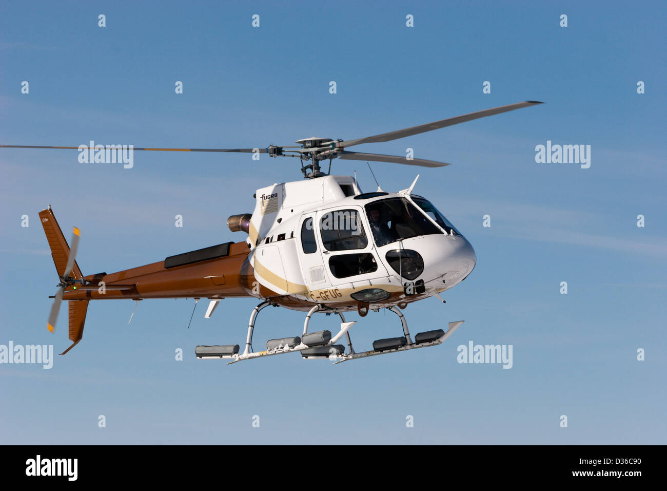 Astar Hélicoptère Eurocopter AS350B3e flying Fugro Banque D'Images