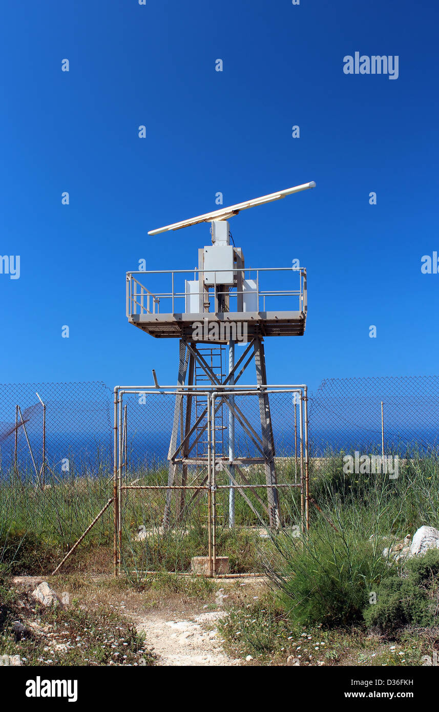 Un radar sur le côté mer Banque D'Images