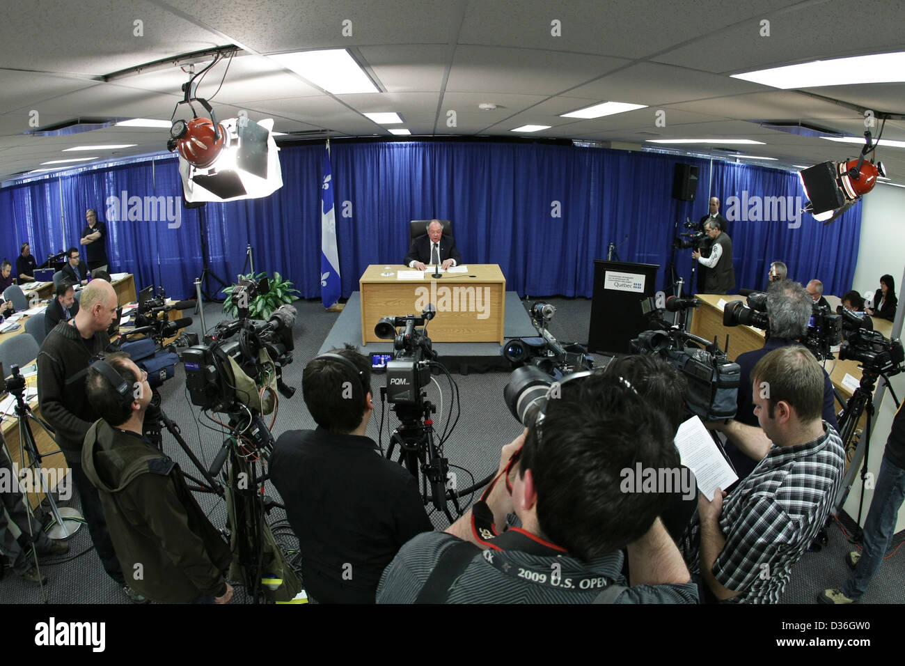 Rapport Bastarache Michel Bastarache caméraman-journaliste médias Banque D'Images