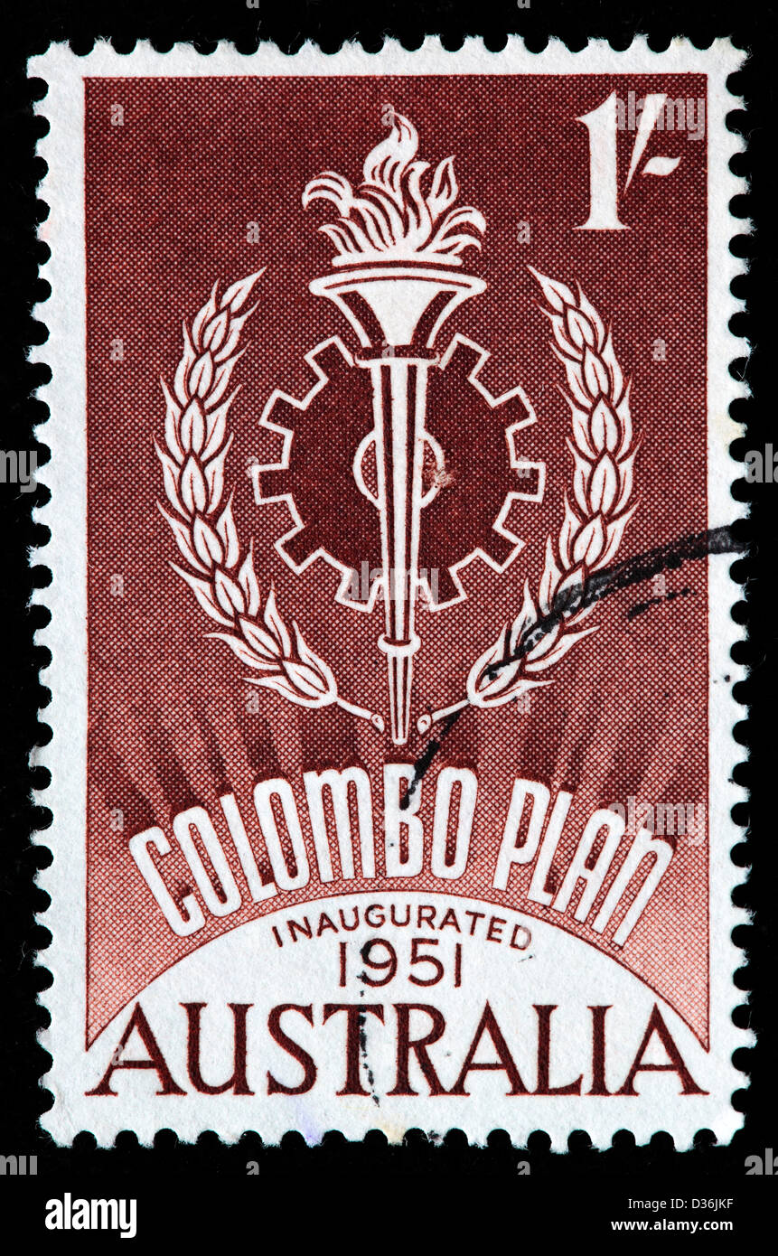 Le Plan de Colombo, timbre-poste, l'Australie, 1961 Banque D'Images