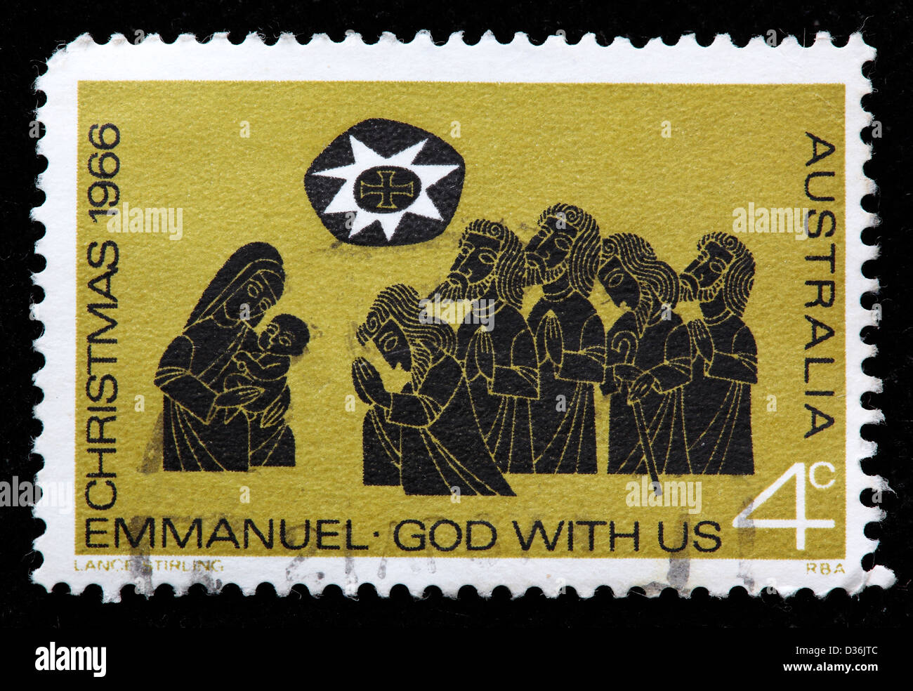 Noël, timbre-poste, l'Australie, 1966 Banque D'Images