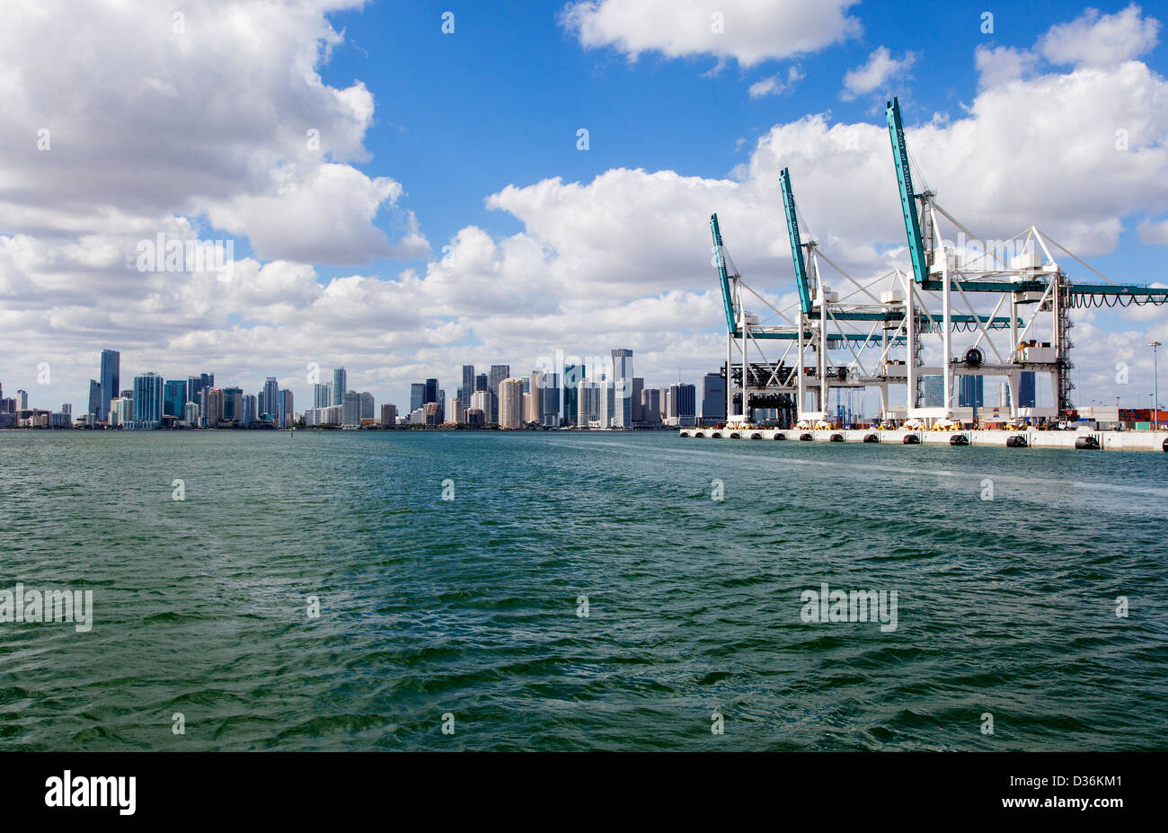 La ville de Miami et le Port de Miami, USA Banque D'Images