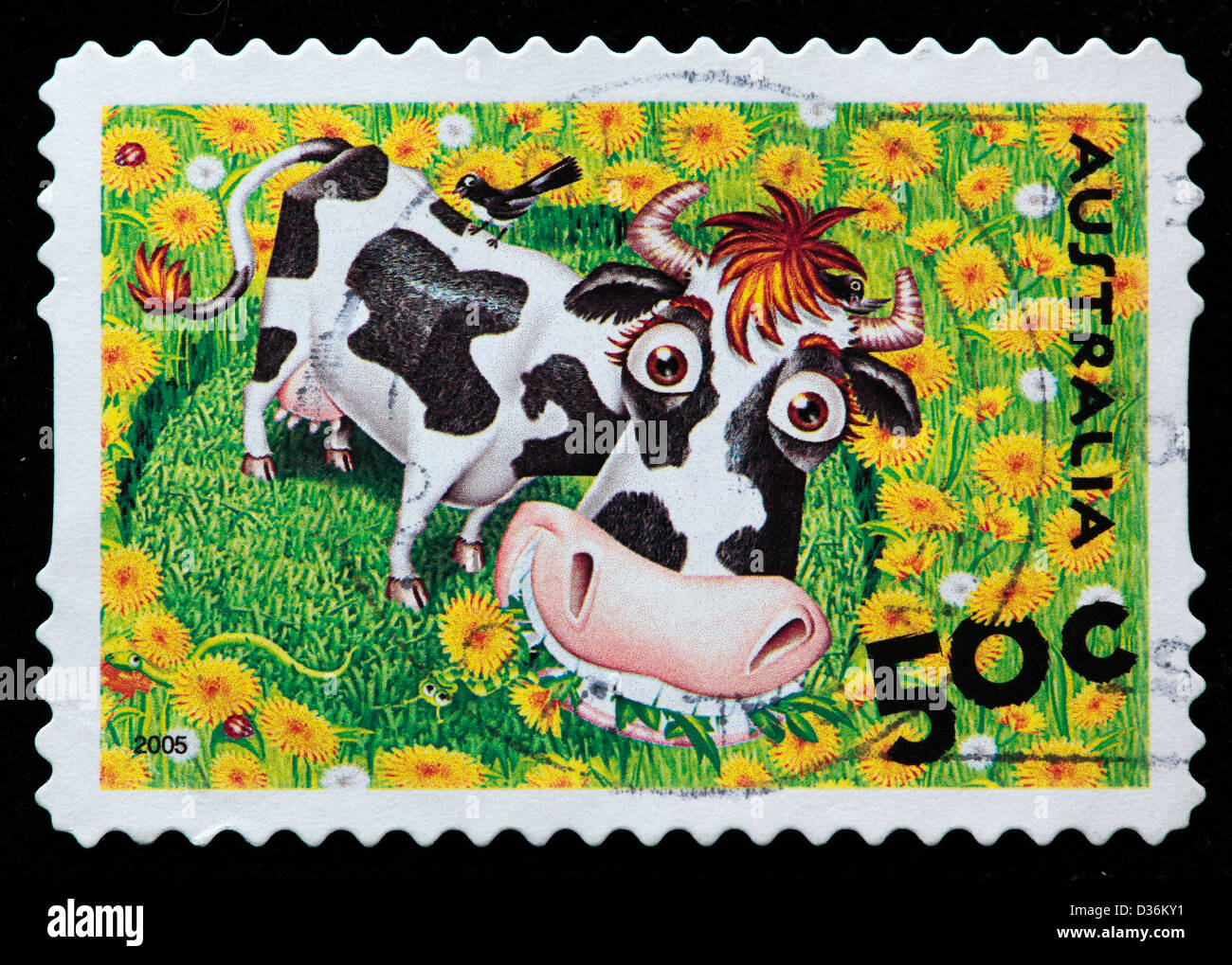 La vache, le timbre-poste, l'Australie, 2005 Banque D'Images