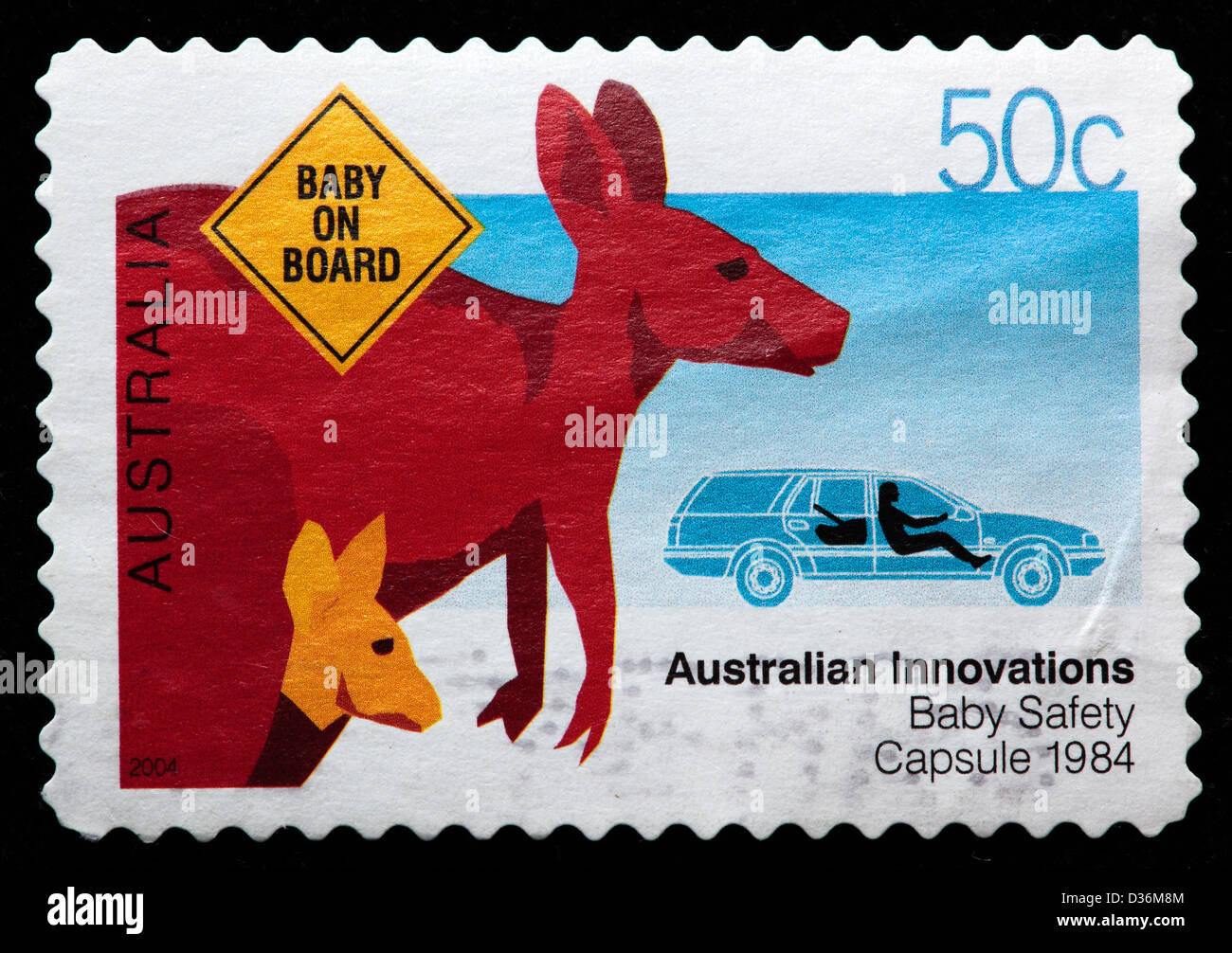 Capsule sécurité enfant (1984), innovations, timbre-poste, l'Australie, 2004 Banque D'Images