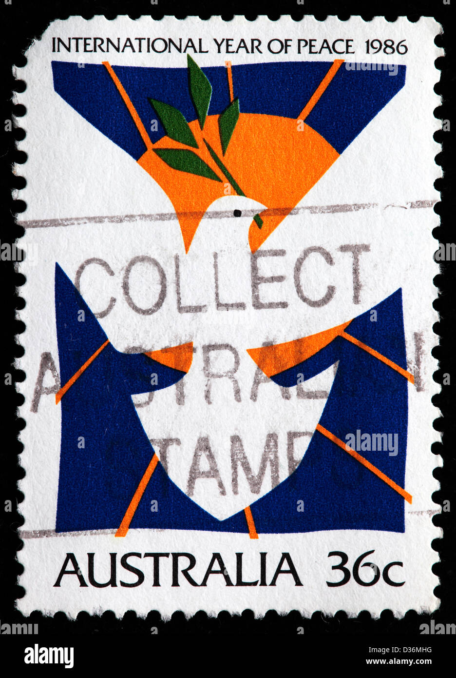 Année internationale de la paix, timbre-poste, l'Australie, 1986 Banque D'Images