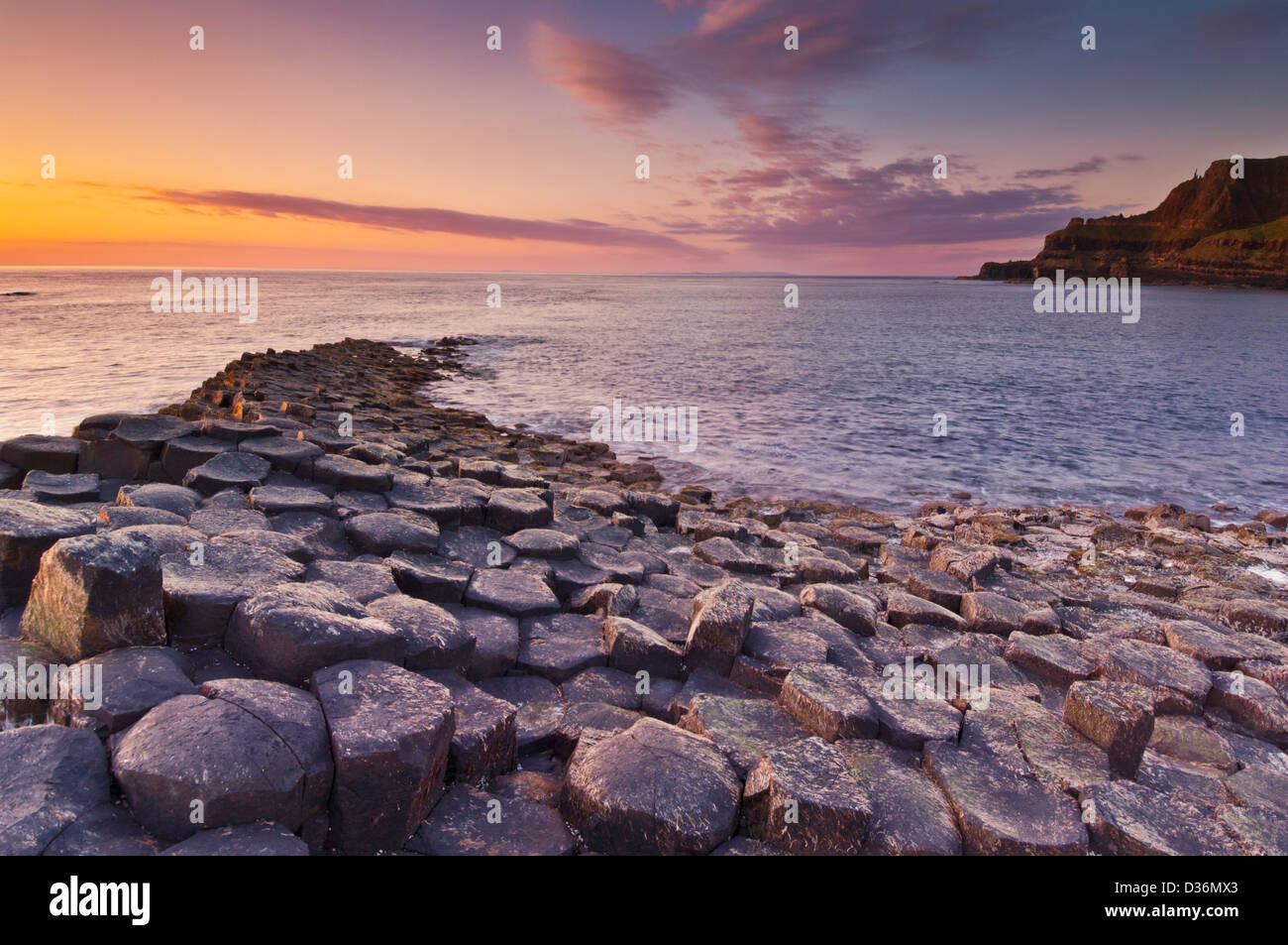 La Chaussée des géants au nord Côte d'Antrim County Antrim Irlande du Nord GO UK Europe Banque D'Images