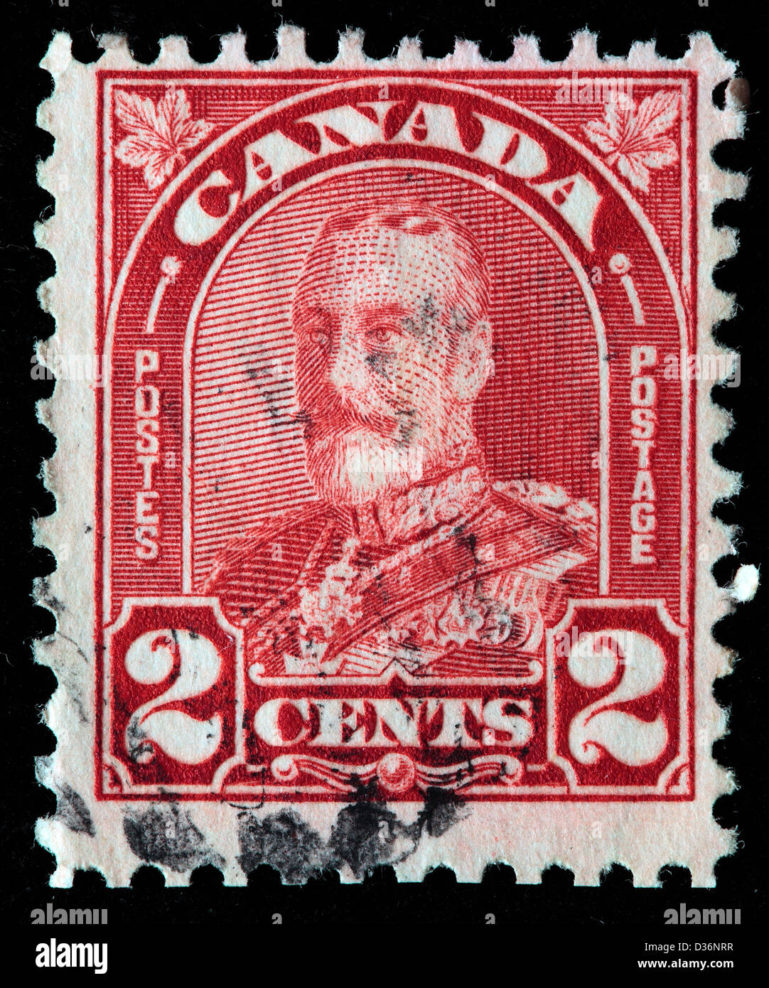 Le roi George V, timbre-poste, Canada, 1928 Banque D'Images