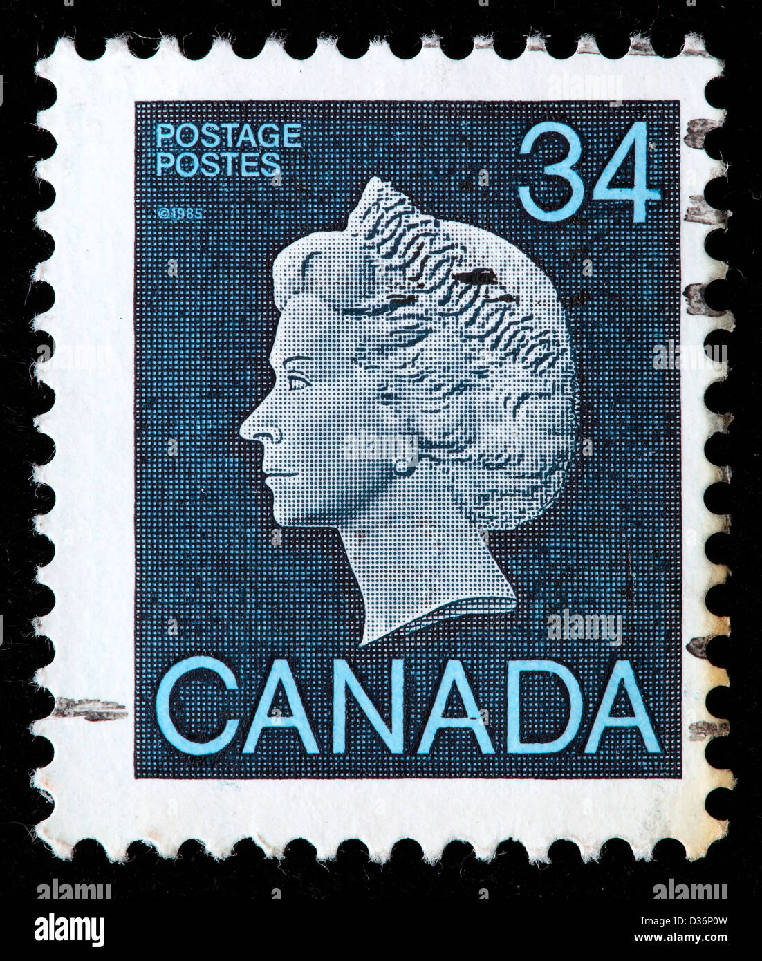 La reine Elizabeth II, timbre-poste, Canada, 1985 Banque D'Images