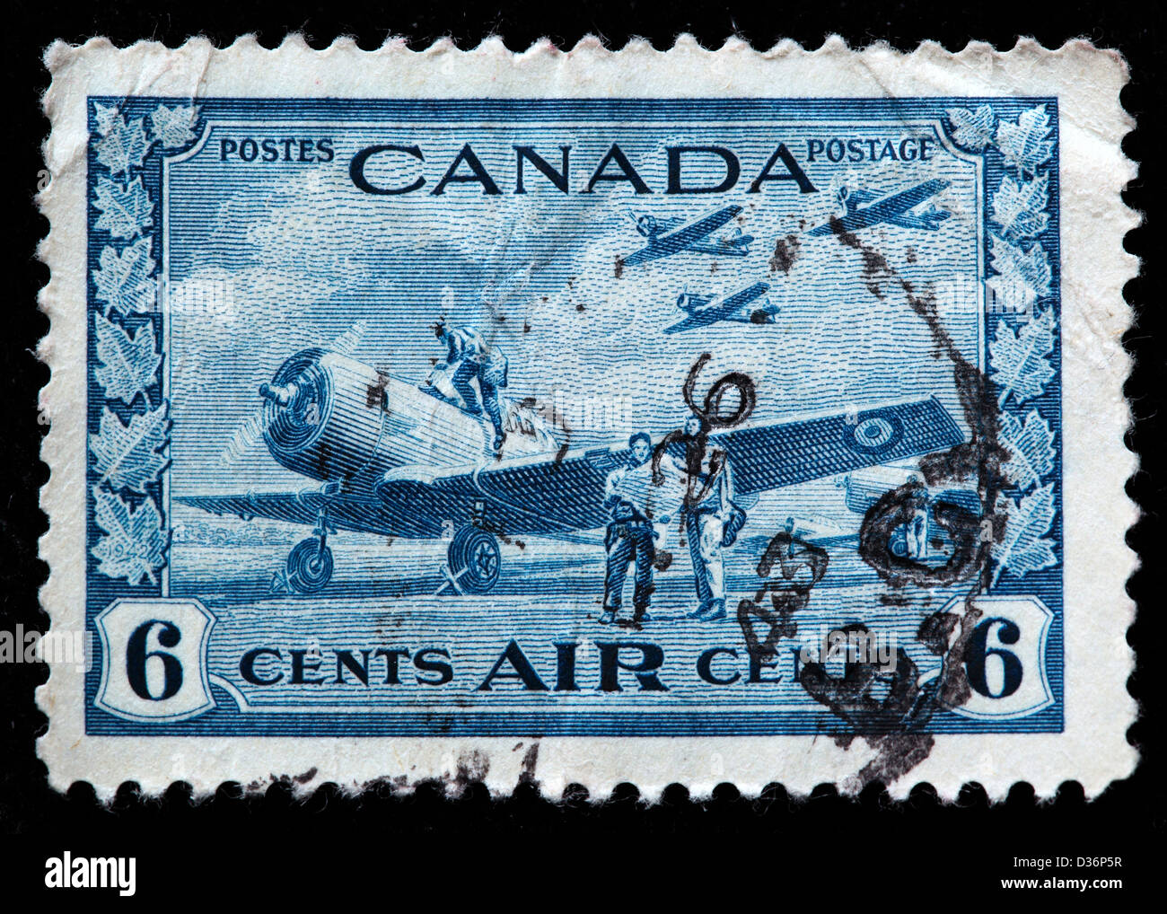 Air plane, timbre-poste, Canada, 1942 Banque D'Images