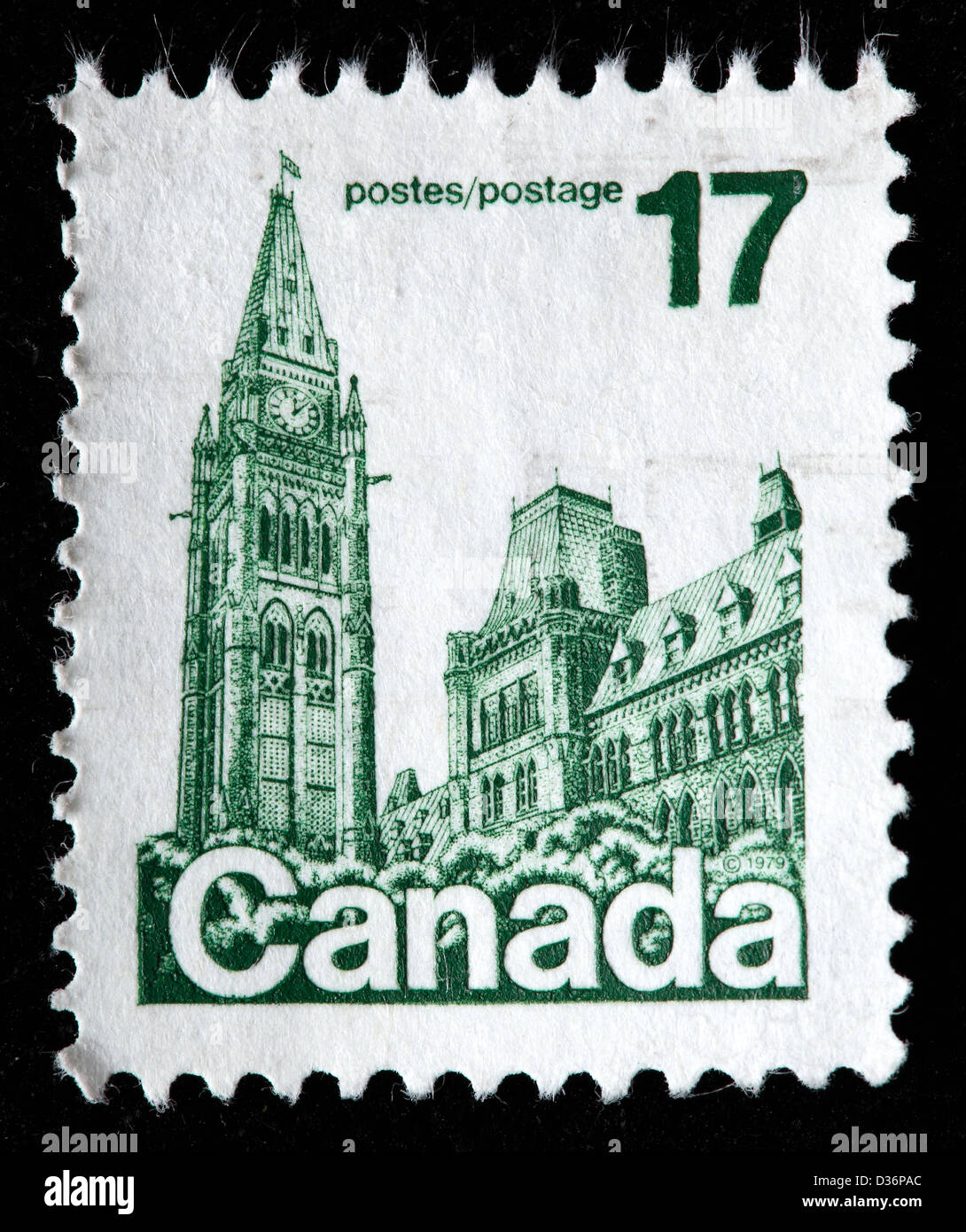 Le Parlement, Ottawa, le timbre-poste, Canada, 1979 Banque D'Images