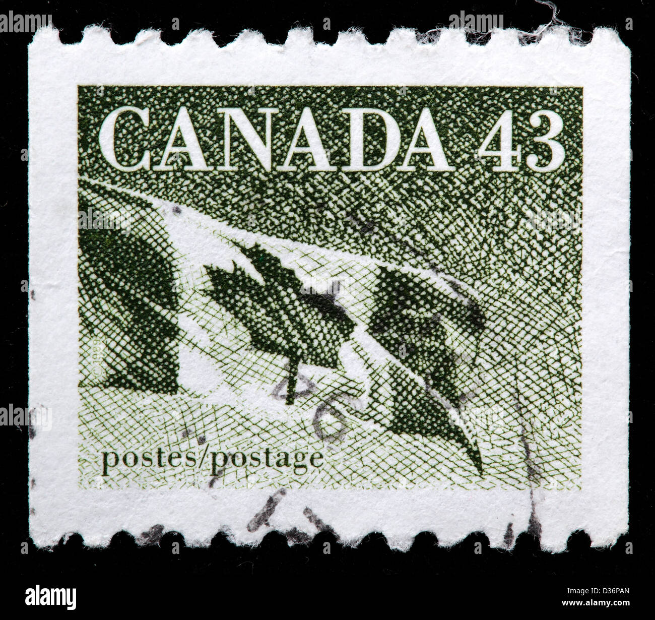 Drapeau national, timbre-poste, Canada, 1989 Banque D'Images