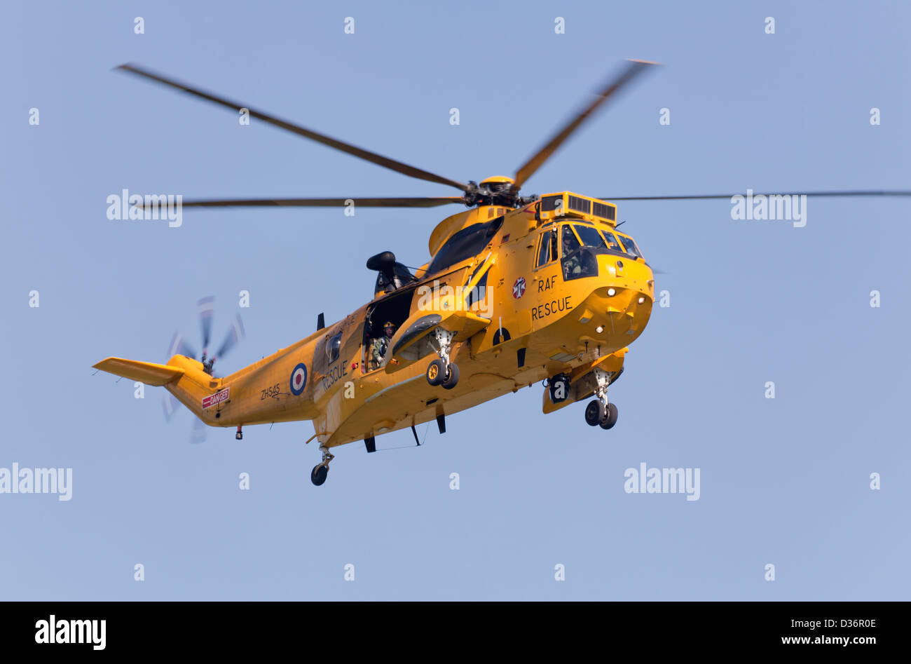Hélicoptère de recherche et de sauvetage RAF Sea King. Banque D'Images