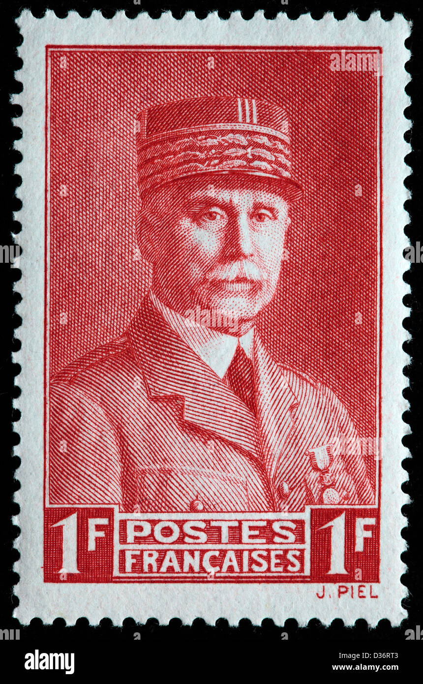 Maréchal Pétain, timbre-poste, France, 1941 Banque D'Images