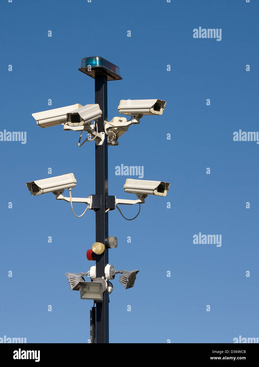 Les caméras de sécurité à l'entrée de la zone sécurisée. Banque D'Images