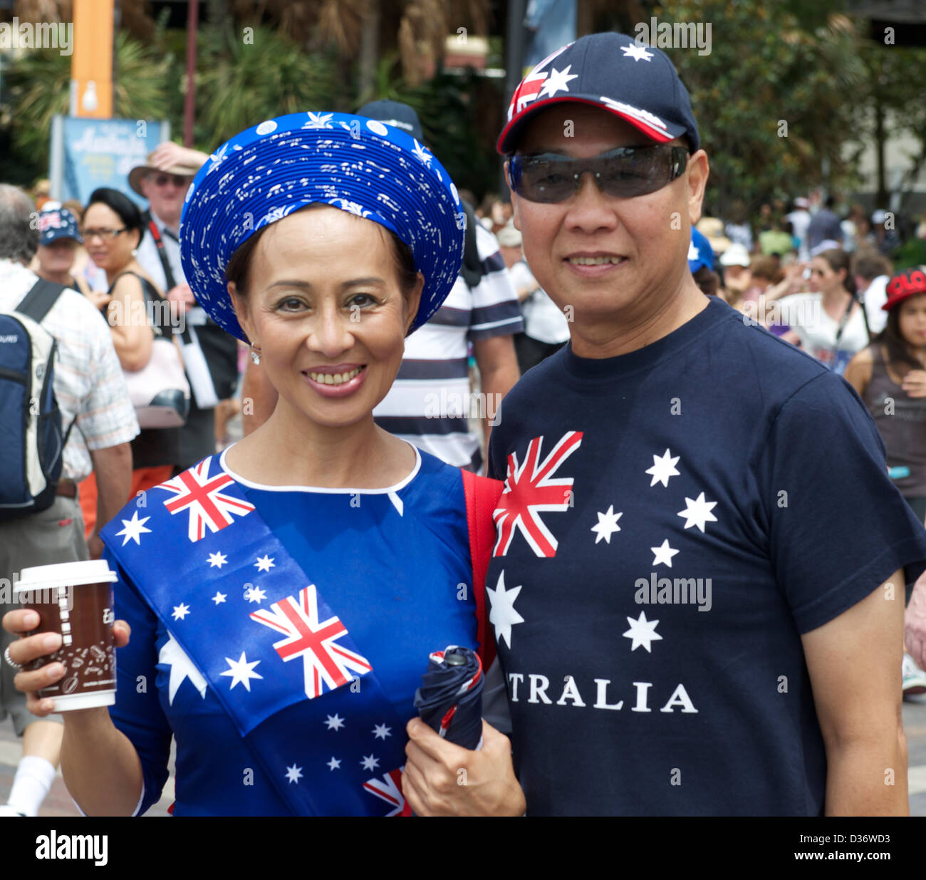Deux australiens d'Asie Australie fête Jour à Sydney 2013 Banque D'Images