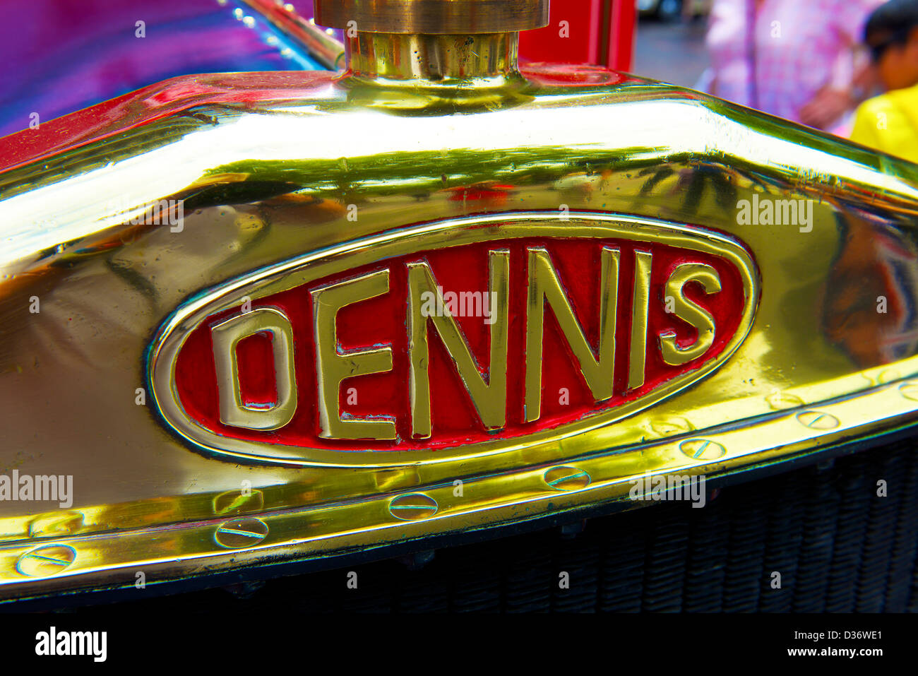 1935 Dennis fire engine name plate Banque D'Images