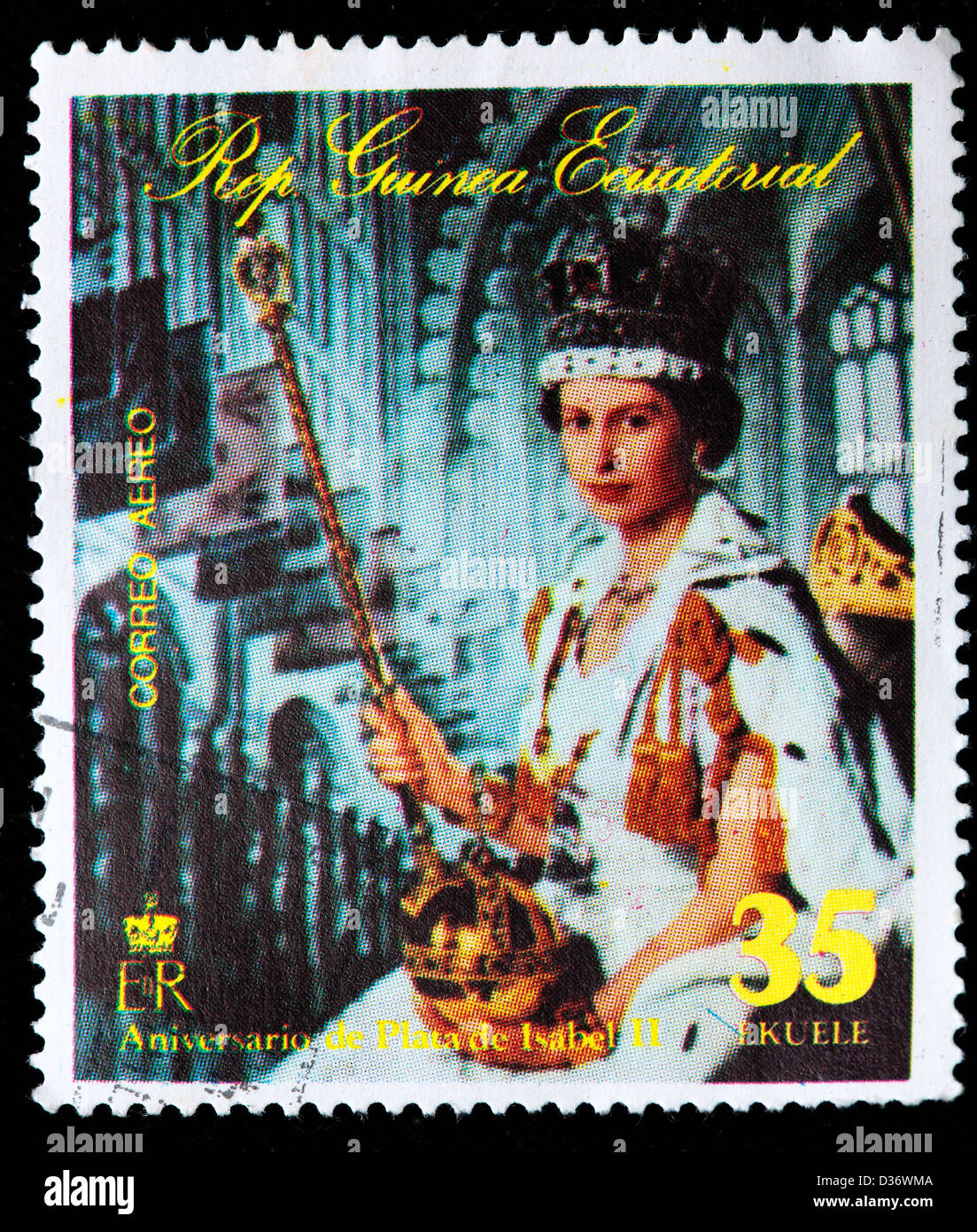 Photo libre de droit de Reine Elizabeth Ii Timbreposte banque d'images