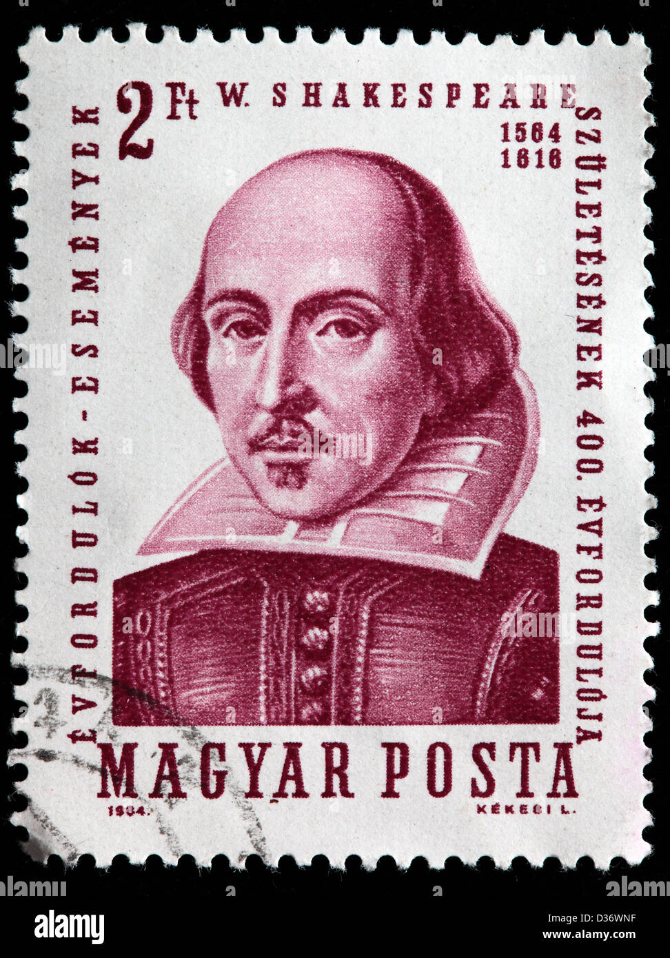 William Shakespeare, timbre-poste, Hongrie, 1964 Banque D'Images