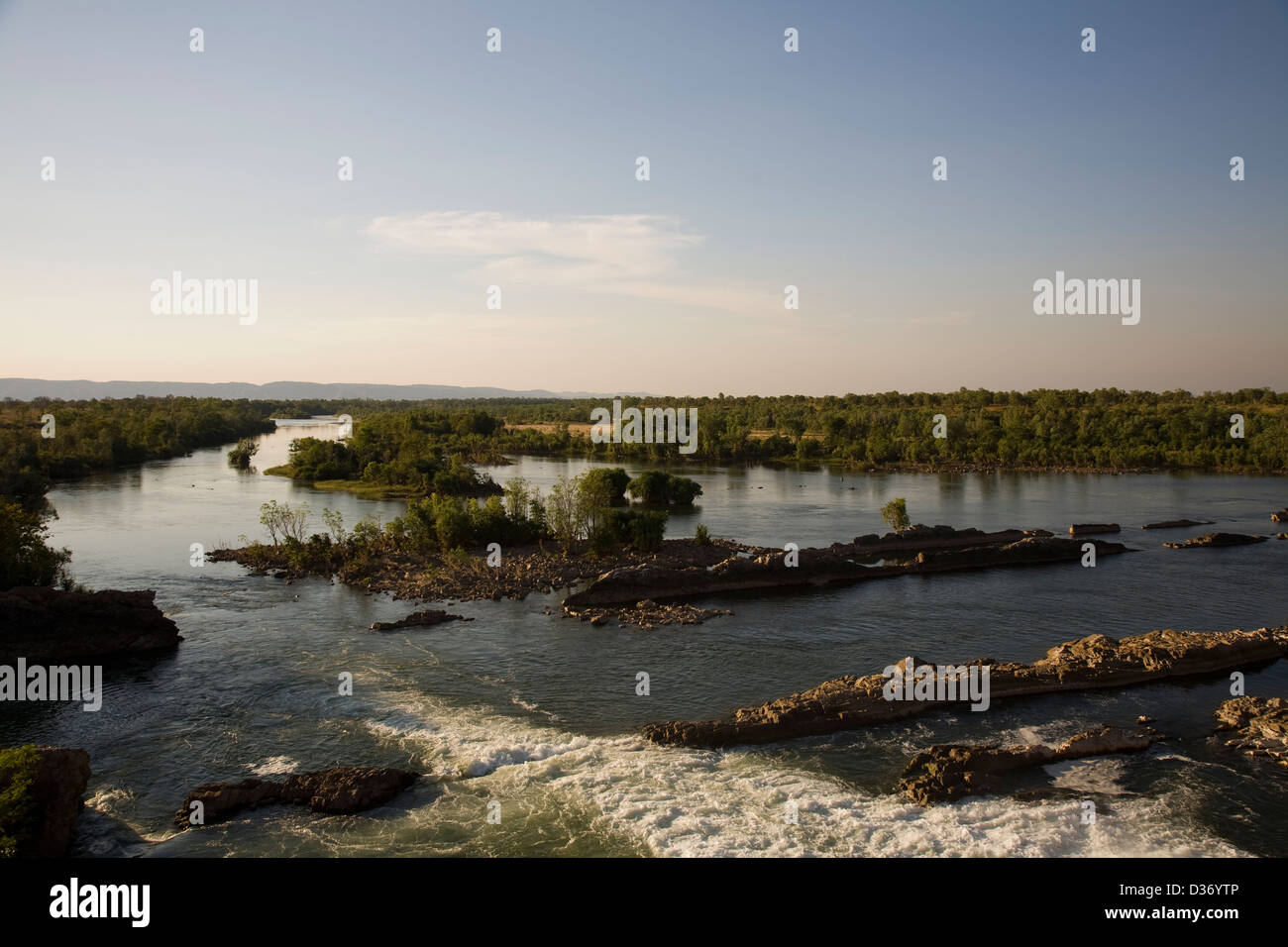 Ord River, sous le barrage de déviation (partie de l'irrigation de la dro), Kununnura, de l'est région de Kimberley, à l'ouest de l'Australie. Banque D'Images