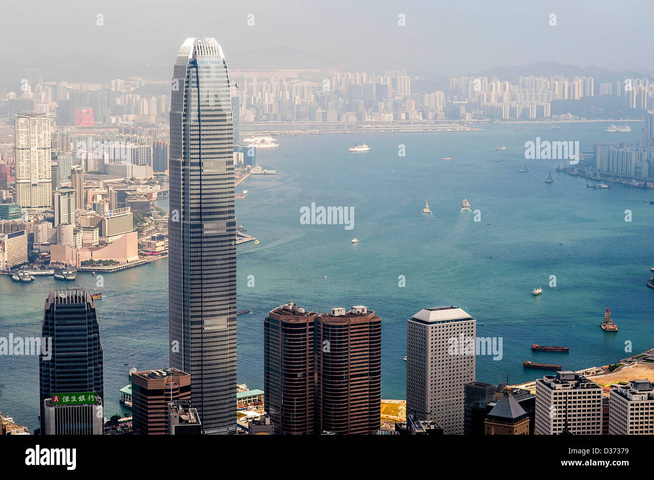 - HONG KONG RAS de Chine : vue générale de l'horizon de Hong Kong de la Pointe Banque D'Images