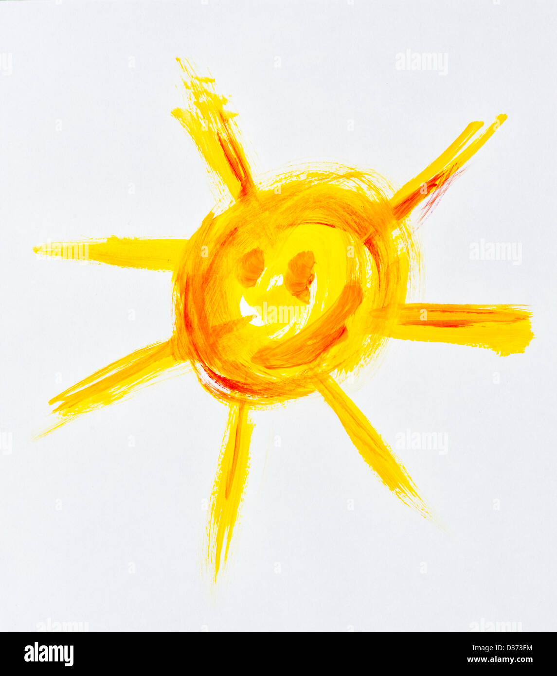 Le soleil de peinture de Childs Banque D'Images