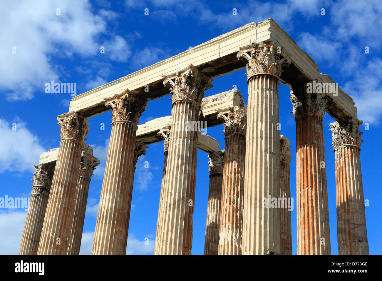 Grèce attica athènes le temple de Zeus olympien Banque D'Images