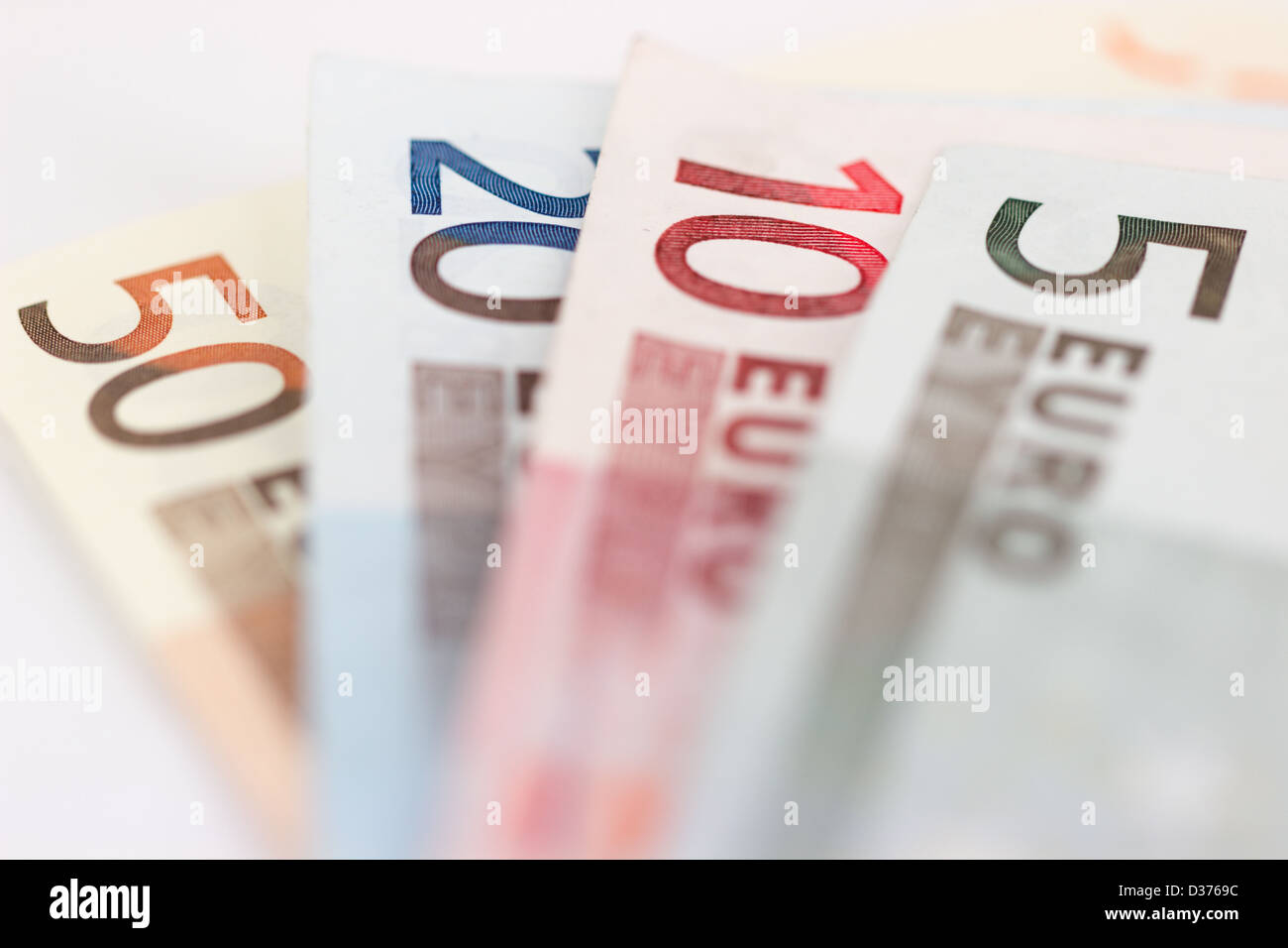 Billets de 5, 10, 20 et 50 Banque D'Images