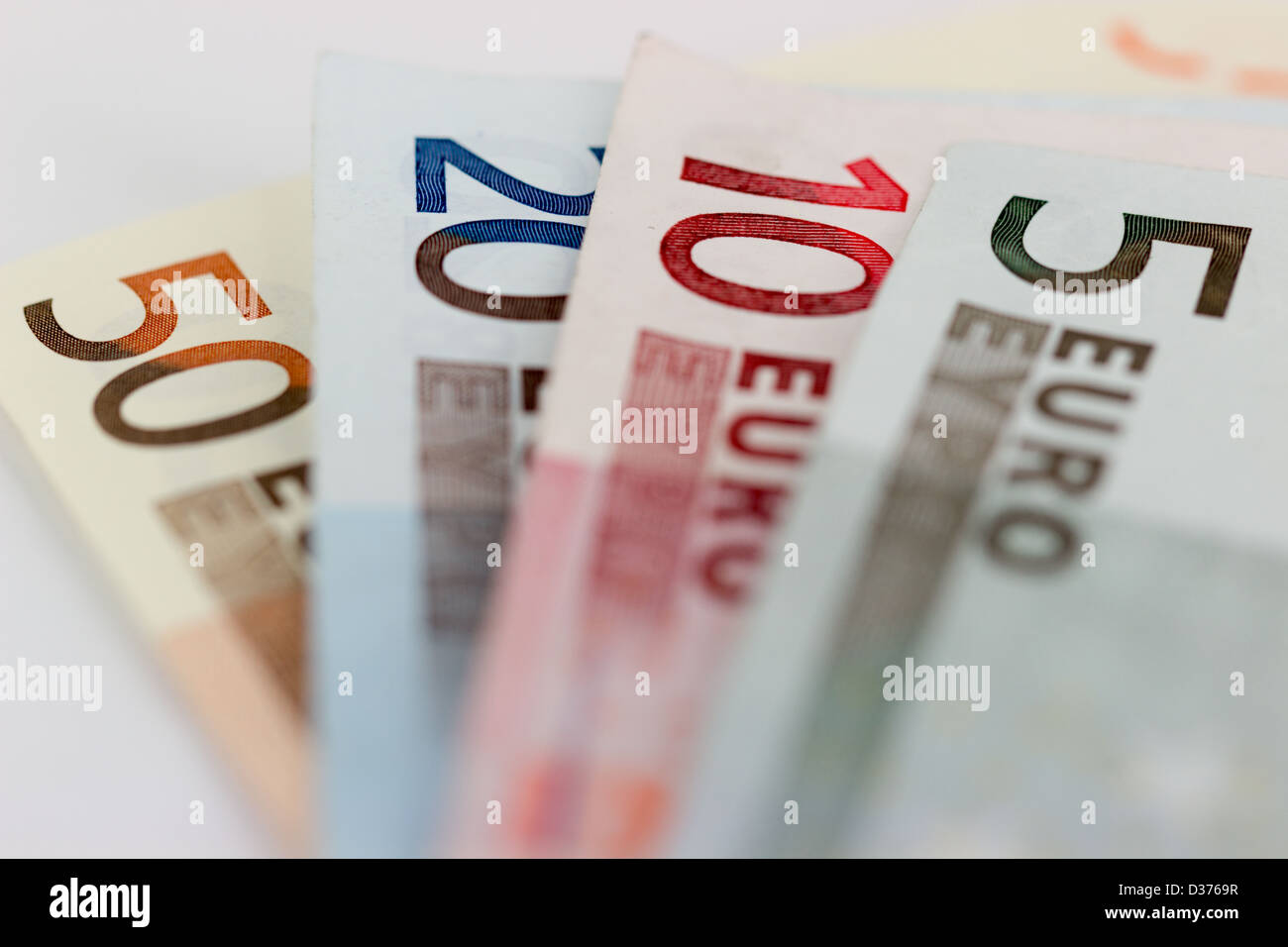 Billets de 5, 10, 20 et 50 Banque D'Images