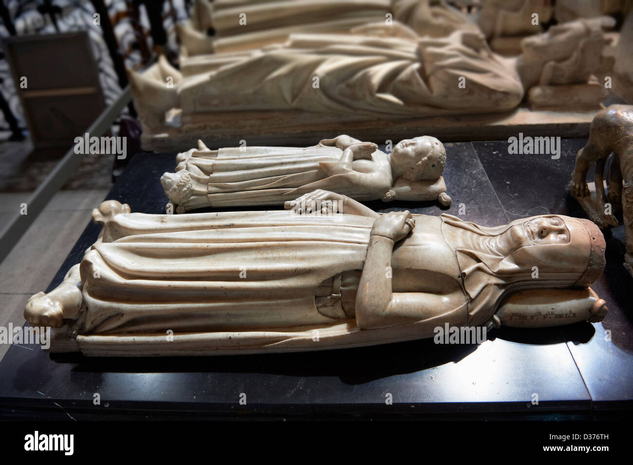 Tombe de (avant) Jeanne ( 1311 - 1349) reine de France et de Navarre , Basilique Cathédrale de Saint Denis, Paris France Banque D'Images