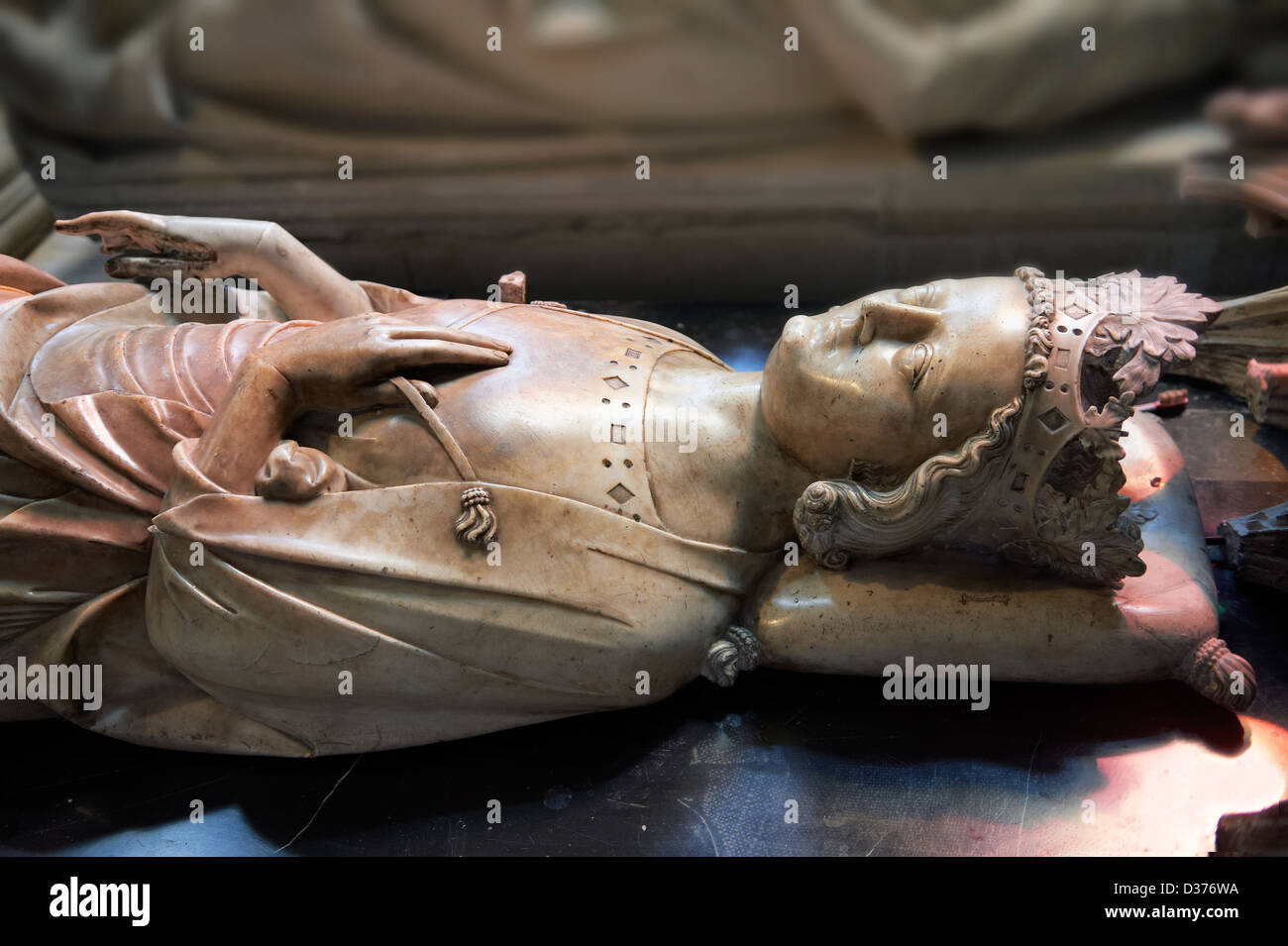 Tombeau de Louis X le Hutin (1289 - 1316) Roi de France 1314 à 1316, La Cathédrale Basilique de Saint Denis, Paris France Banque D'Images