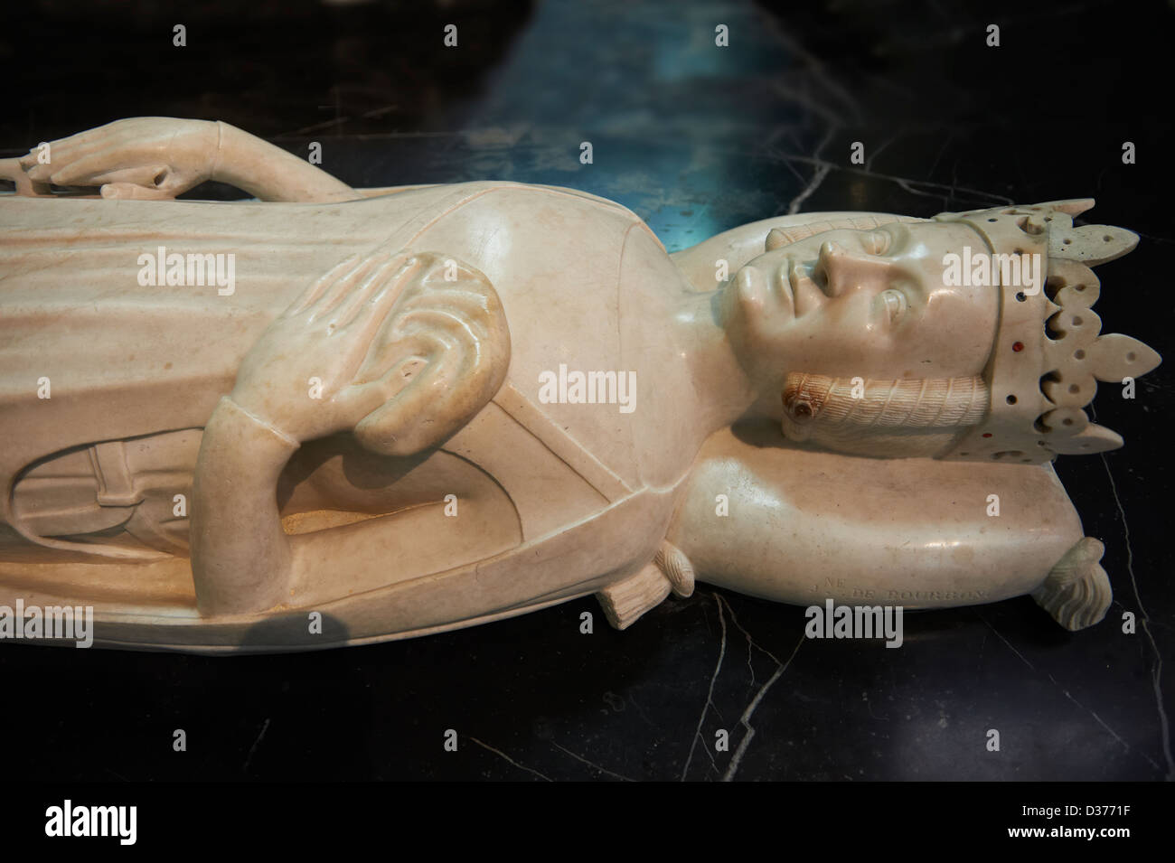 Tombe médiévale de Jeanne (Joanna) de Bourbon (1338 - 1377) , Basilique Cathédrale de Saint Denis, Paris France Banque D'Images