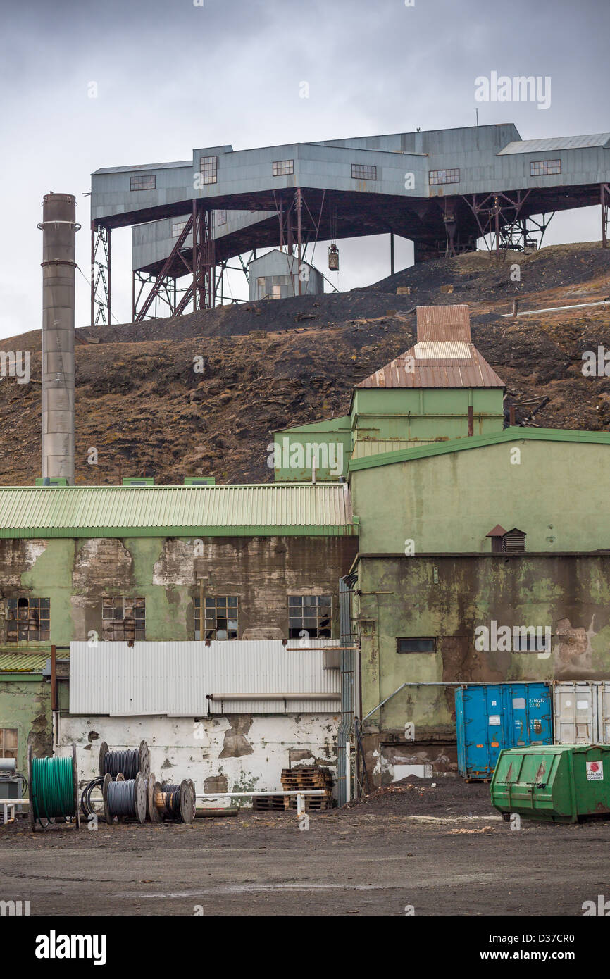 Vieux power station à Longyearbyen, Svalbard, Norvège Banque D'Images